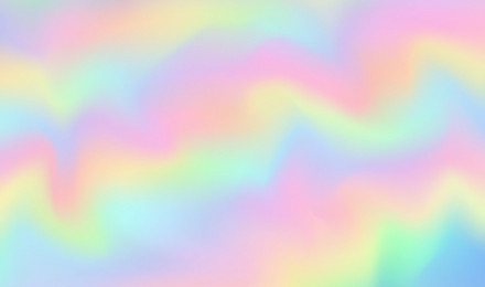 Rainbow mesh gradient background. Color blurred waves. Abstract holographic texture. Unicorn pastel wallpaper. Vector illustration