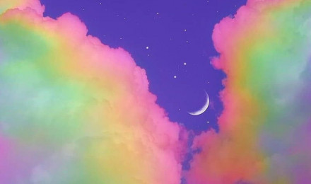 Rainbow aesthetic, cloud, purple, HD phone wallpaper