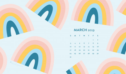 March 2019 Rainbow Calendar Wallpaper