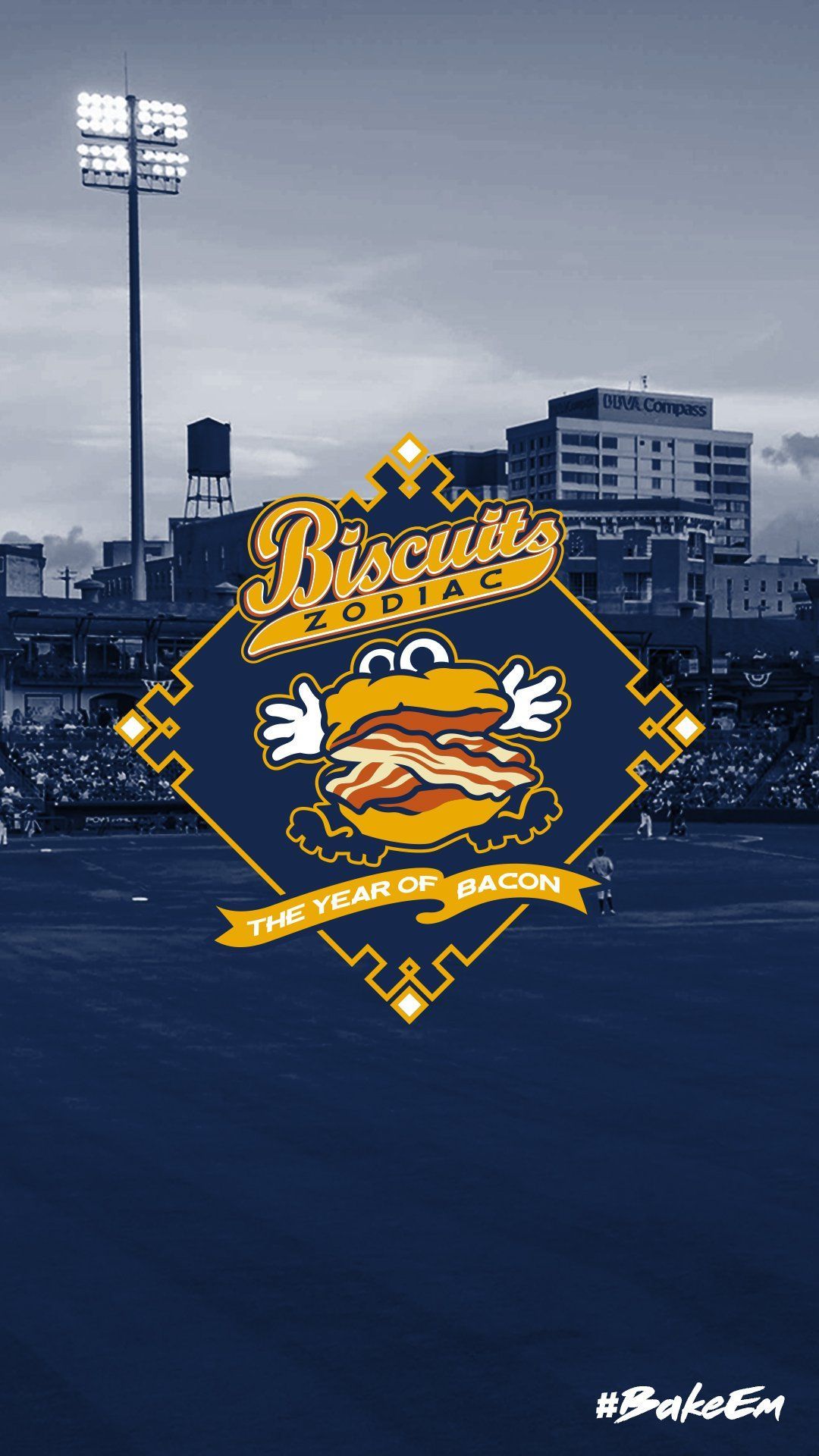 Montgomery Biscuits Year of Bacon is here. Celebrate by adding a bacon biscuit to your phone! But we can't promise you won't always be hungry now. #WallpaperWednesday