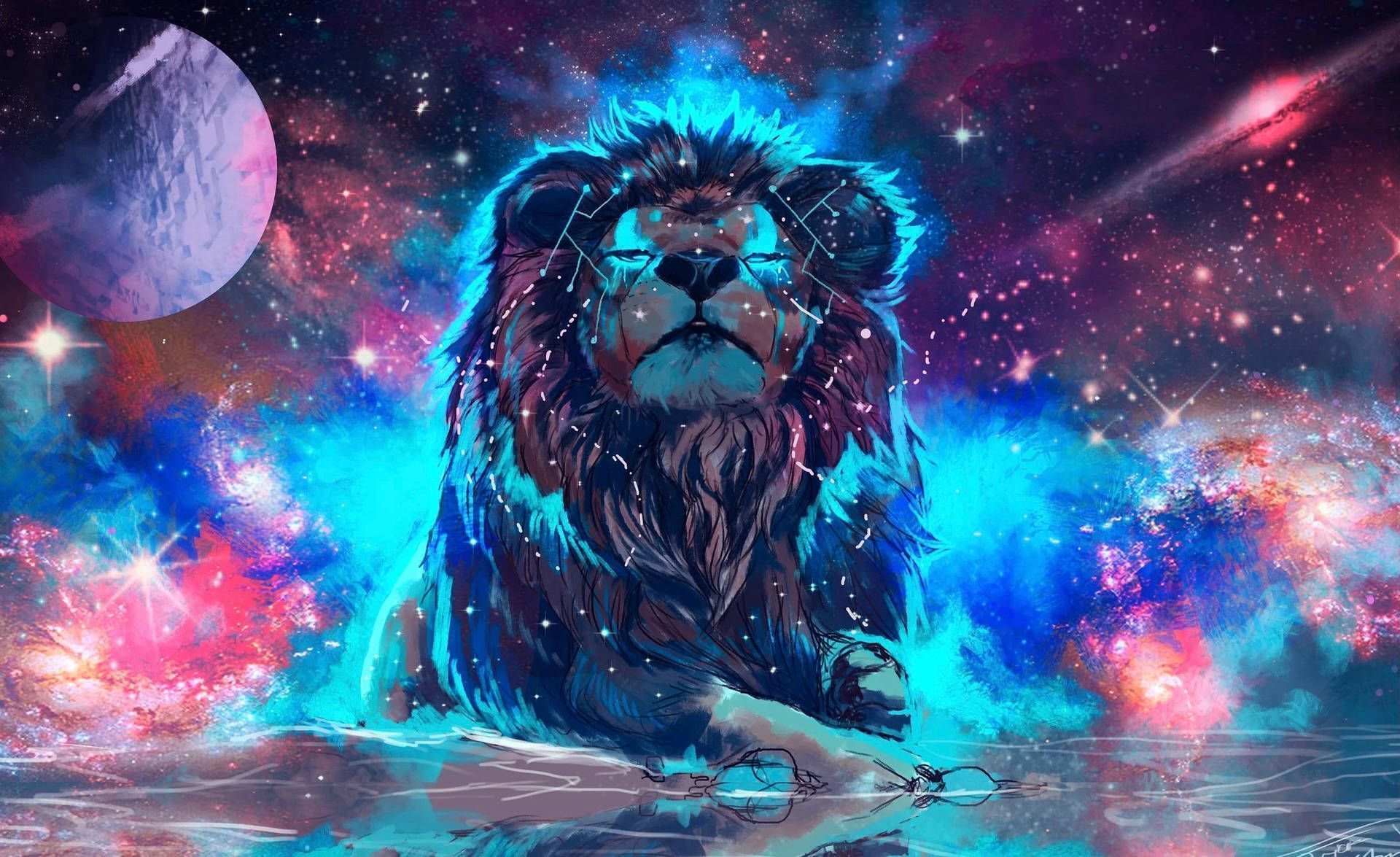 Galaxy Lion Wallpaper