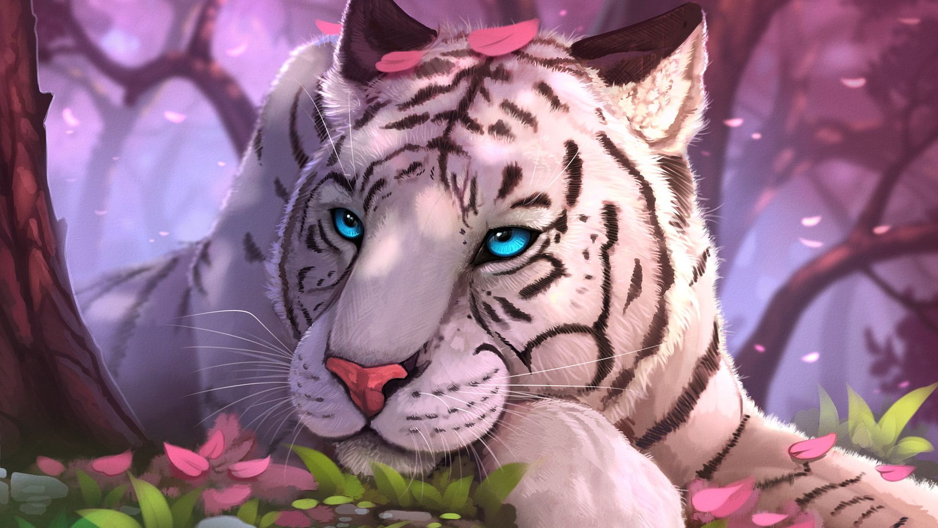 White Tiger Fantasy Art Laptop Full HD 1080P HD 4k Wallpaper, Image, Background, Photo and Picture - 