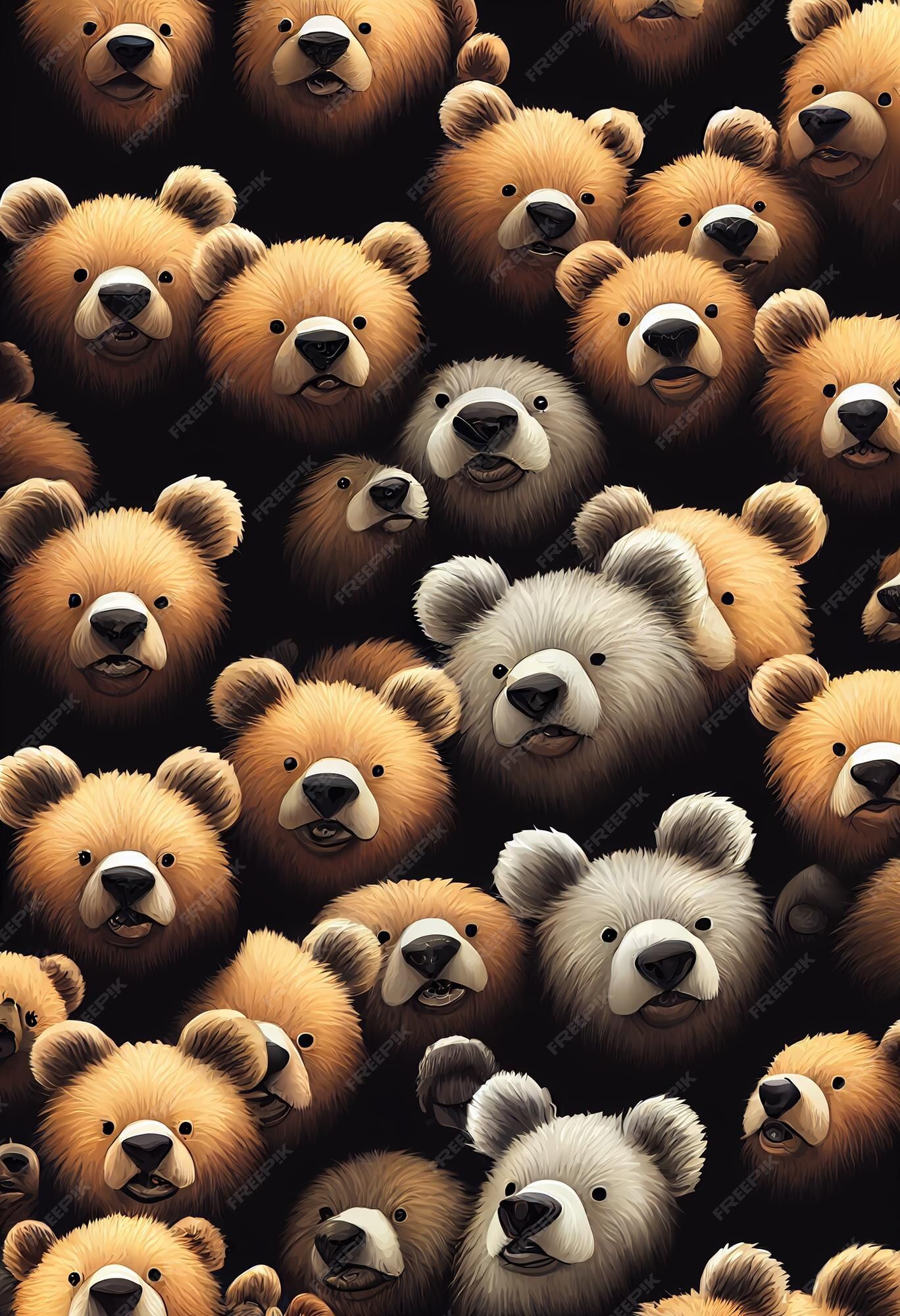 Premium Photo. Group of cute bear for wallpaper and graphic designs 2d illustration - 