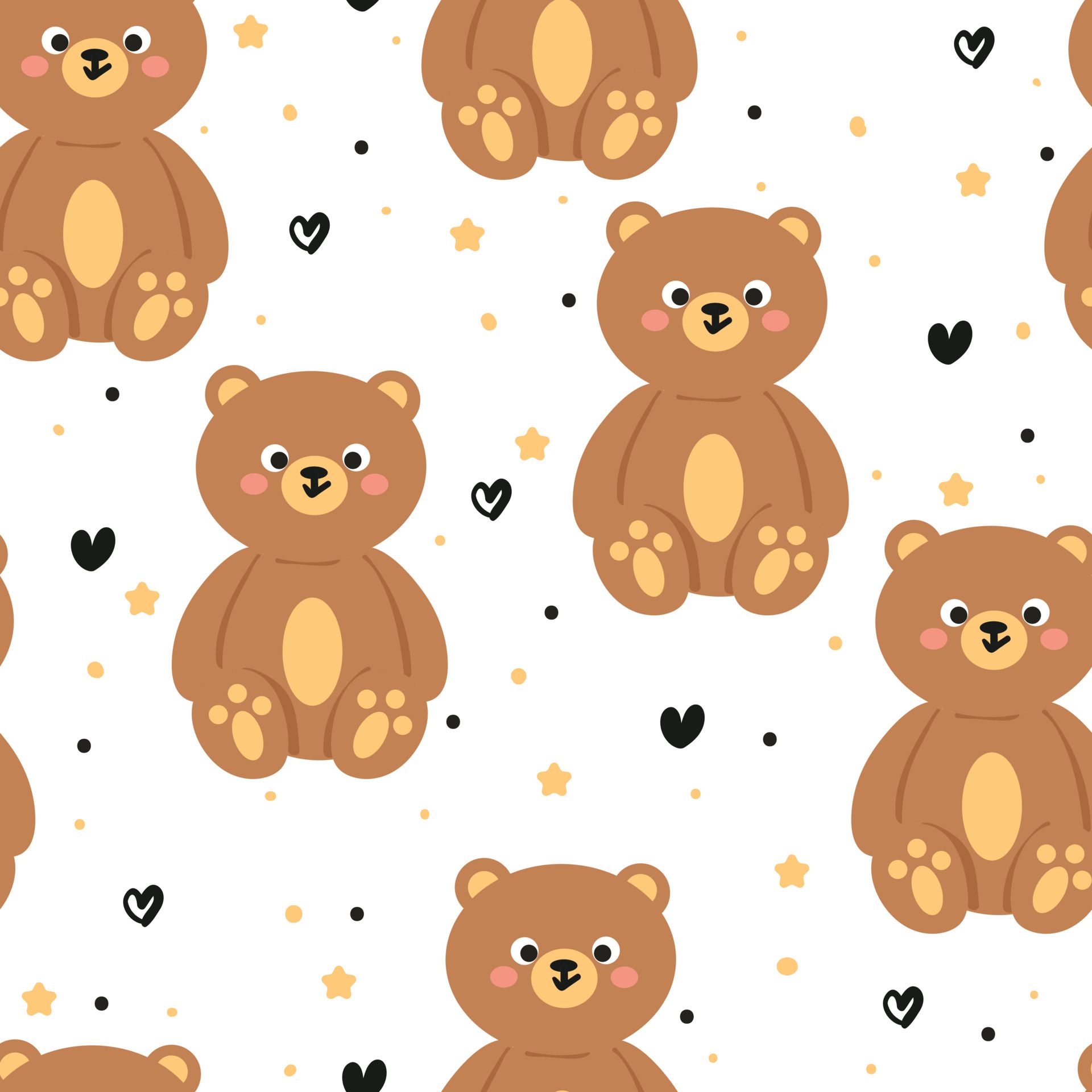 Seamless pattern cute cartoon bear and plant. for kids wallpaper, fabric print, and gift wrapping paper - 