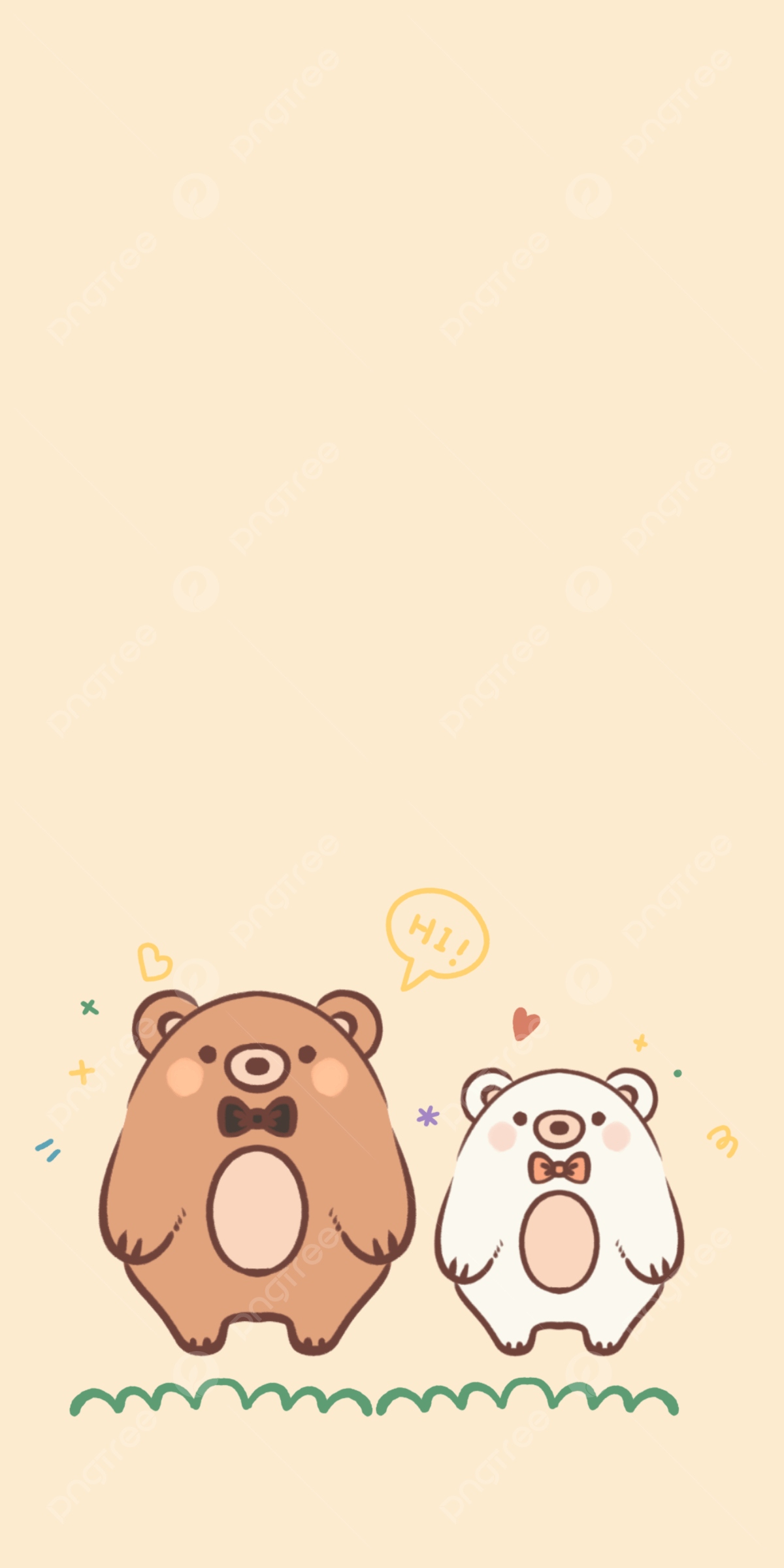 Two Little Bears Lovely Style Wallpaper Background Wallpaper Image For Free Download - 