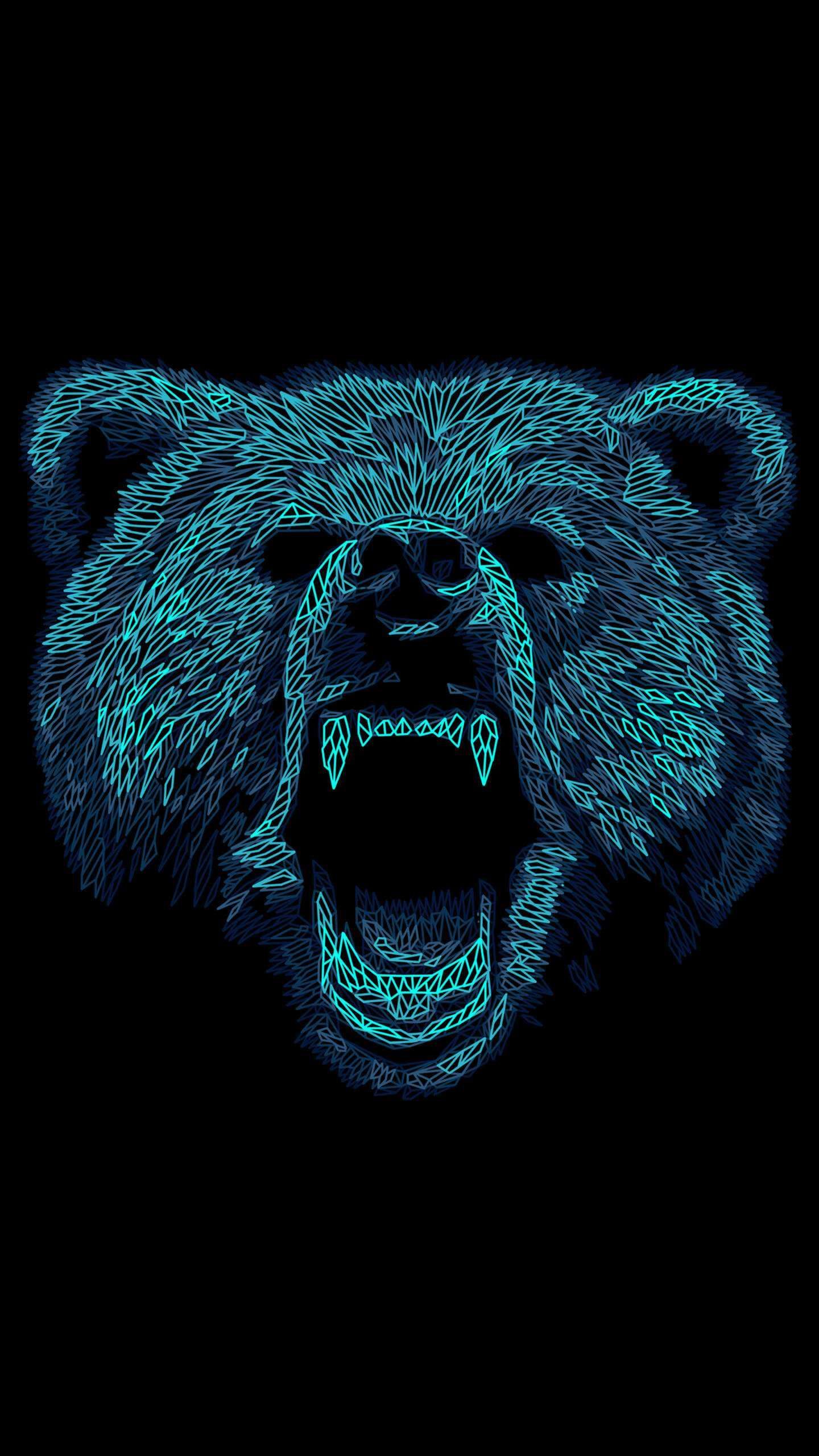 Angry Bear Art iPhone Wallpaper. Bear art, Art wallpaper iphone, Bear artwork