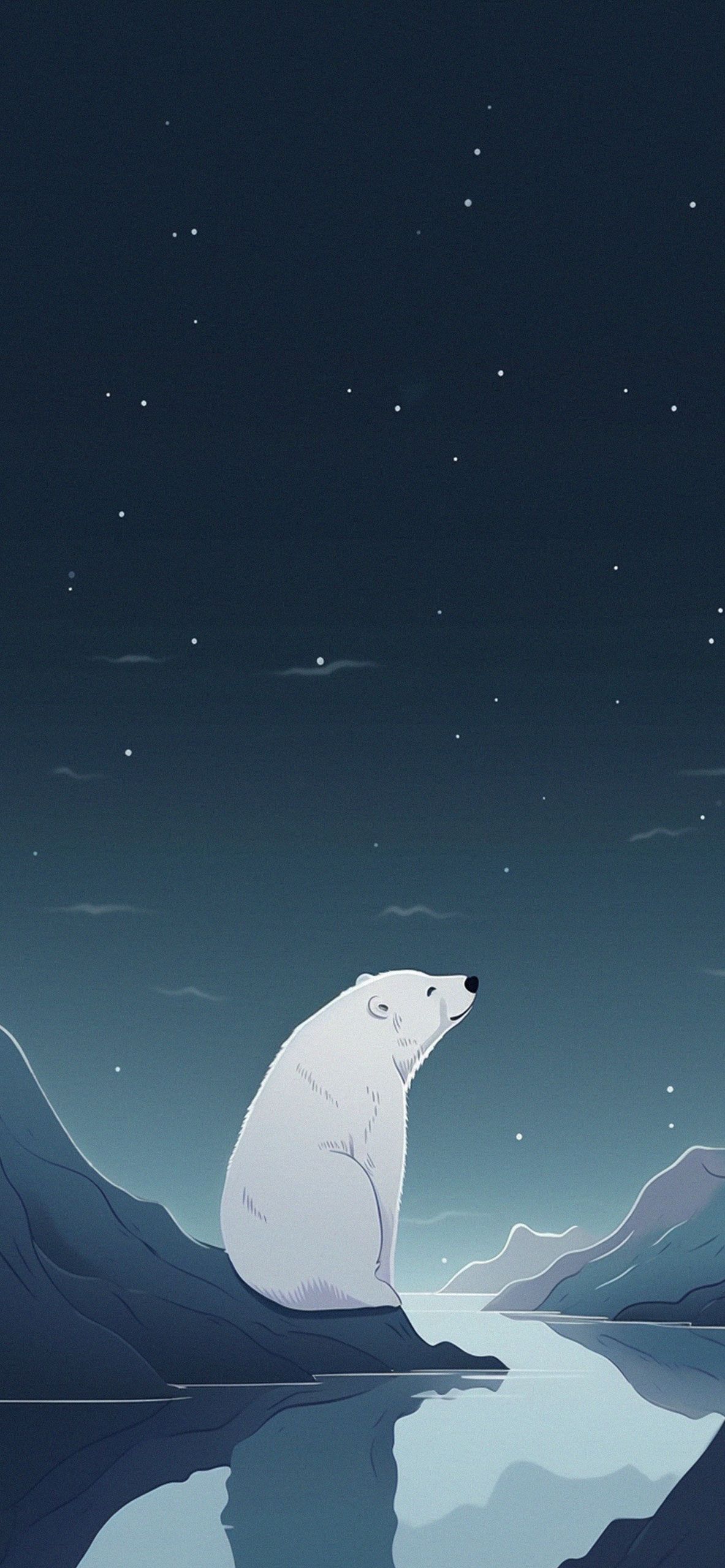 Polar Bear & Night Art Wallpaper Bear Wallpaper iPhone - 