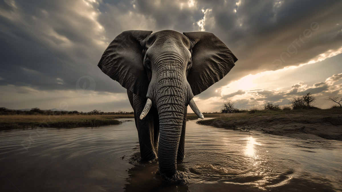 This Wallpaper Contains Amazing Picture Of An Elephant Standing Near Water Background, Cool Elephant Picture Background Image And Wallpaper for Free Download