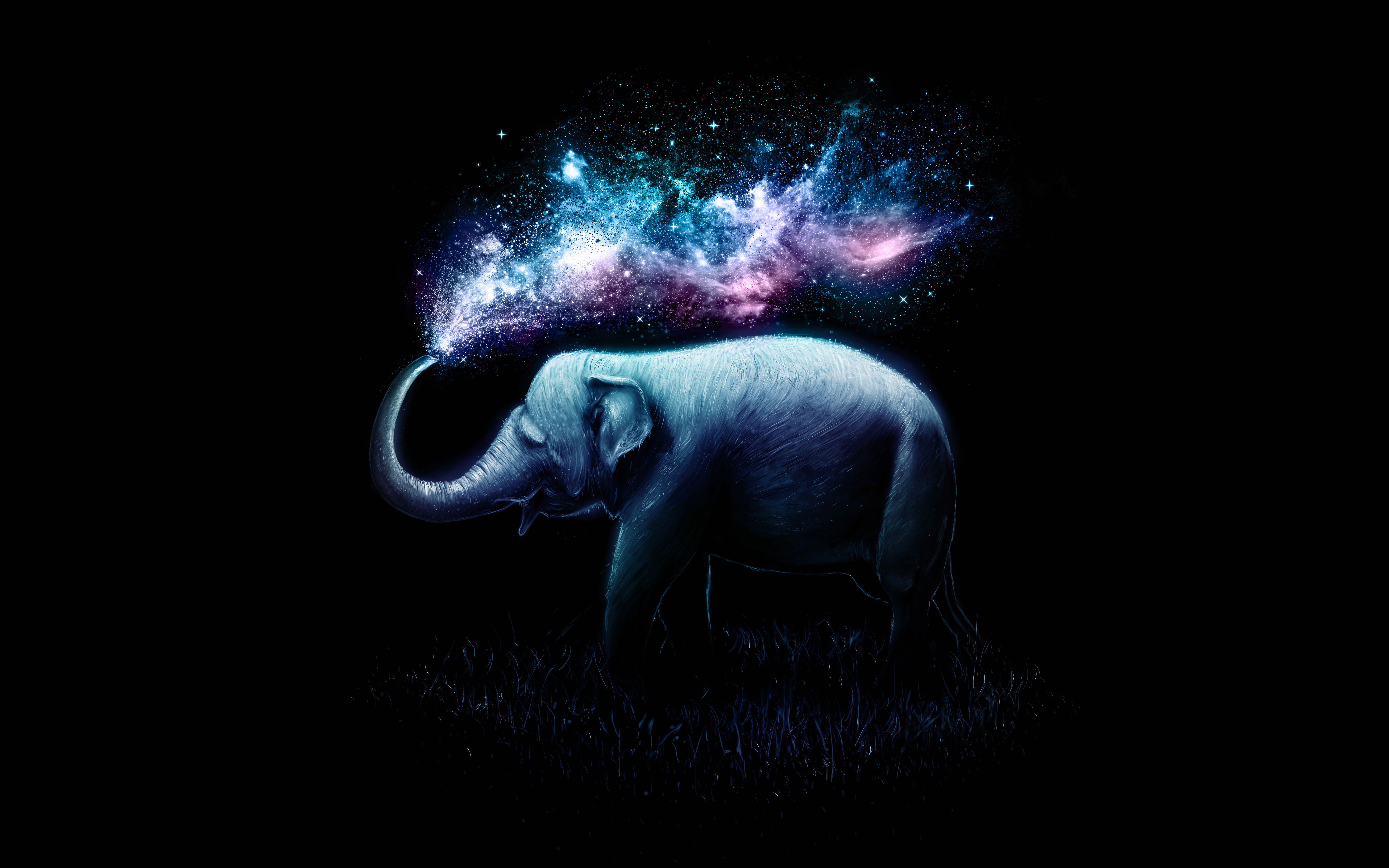 Elephant Wallpaper 4K, Colorful, Surreal, AMOLED