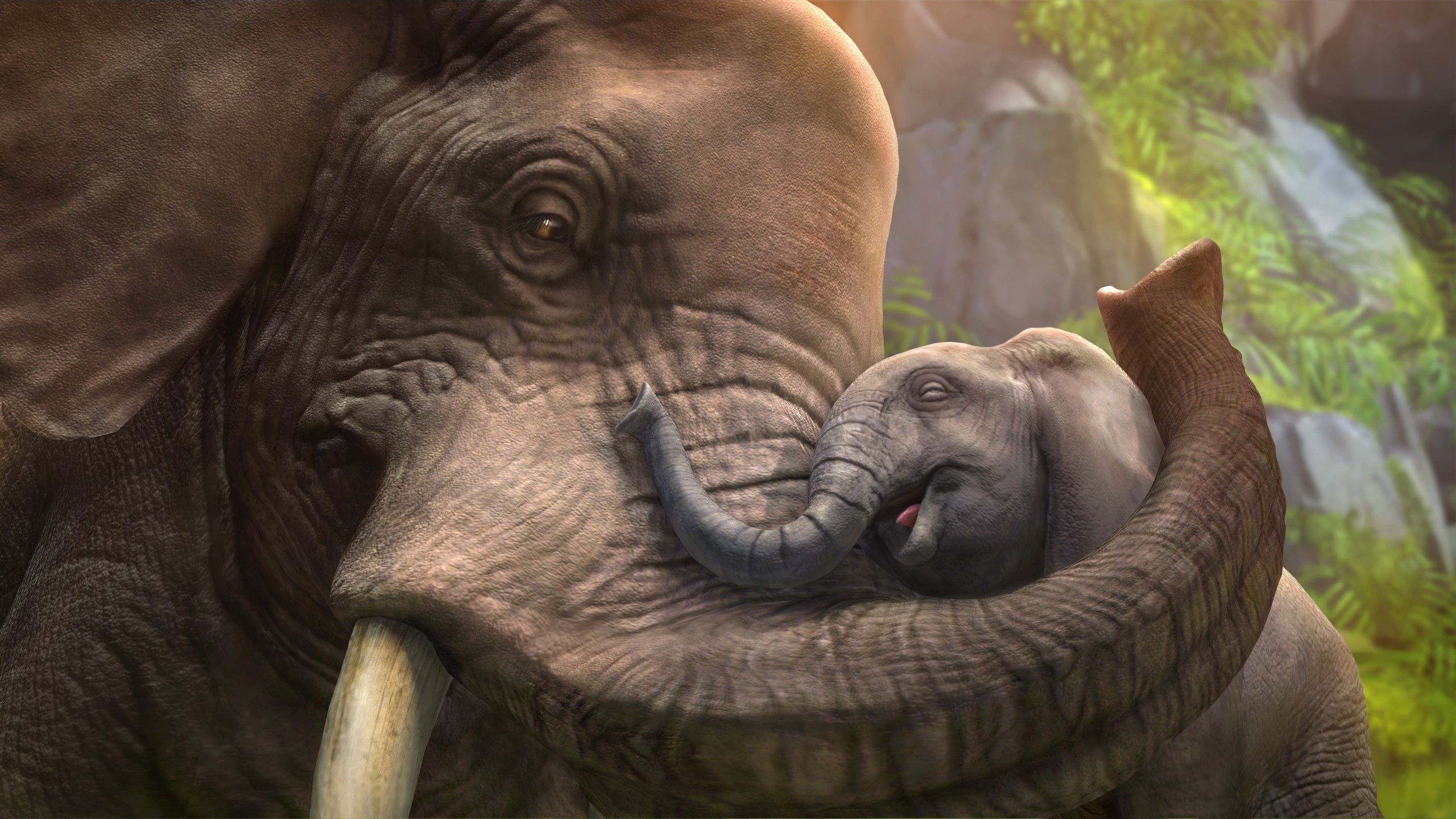 Wallpaper Elephant, cub, zoo tycoon, animals, grey, art, tourism, Animals