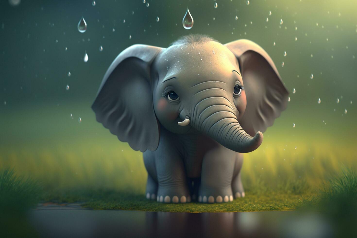 Cute Little Elephant , Image and Background for Free Download