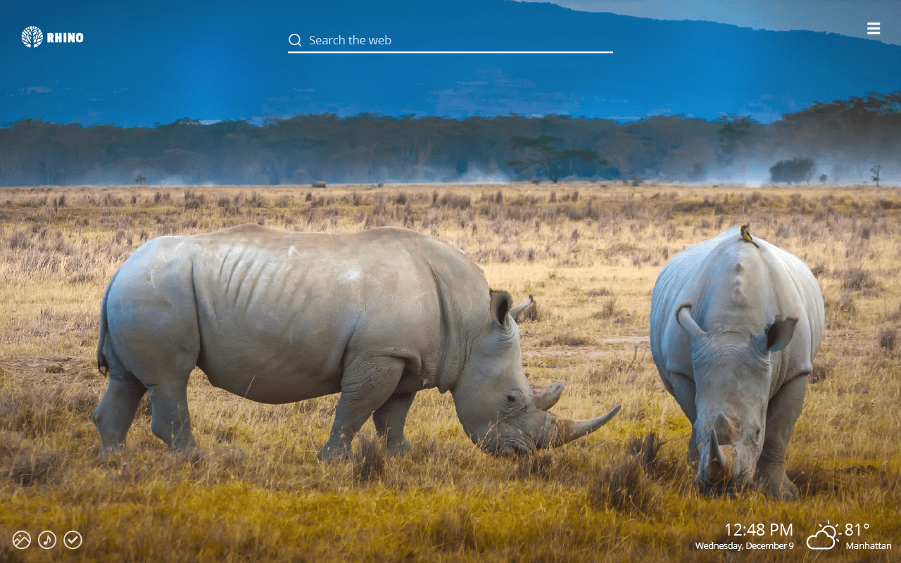 Rhino HD Wallpaper New Tab Theme