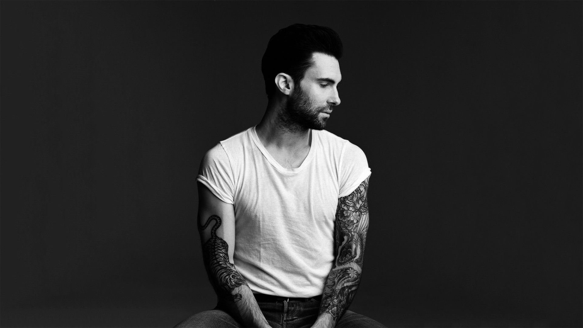 Wallpaper Adam Levine, Maroon singer, actor, rock band, Japanese style, tattoo, Celebrities