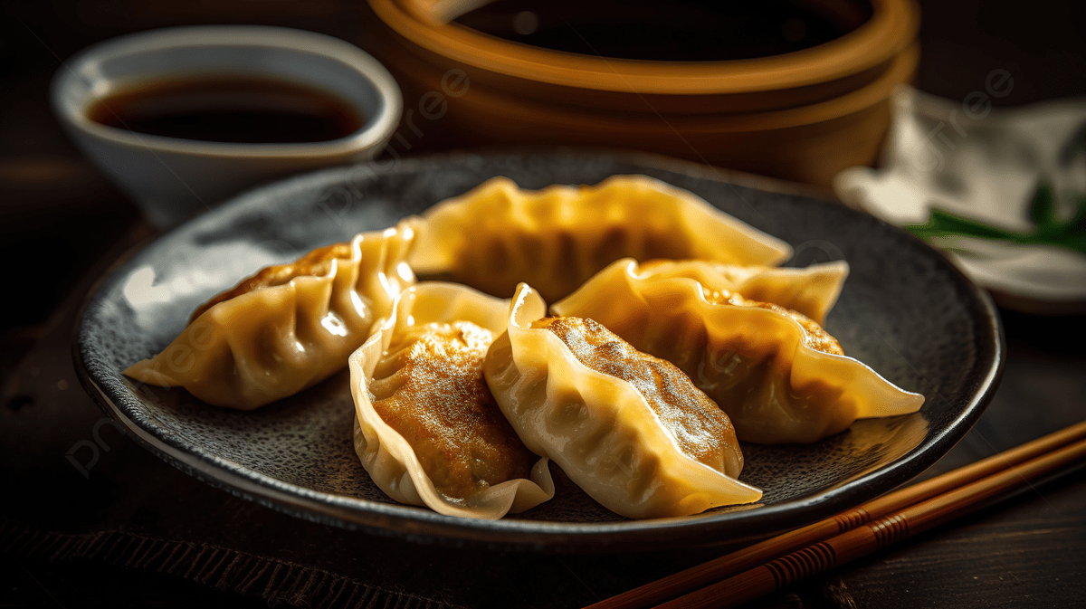 Dumplings With Sweet And Sour Sauce Background, Chinese Menu Fried Dumplings, HD Photography Photo, Food Background Image And Wallpaper for Free Download