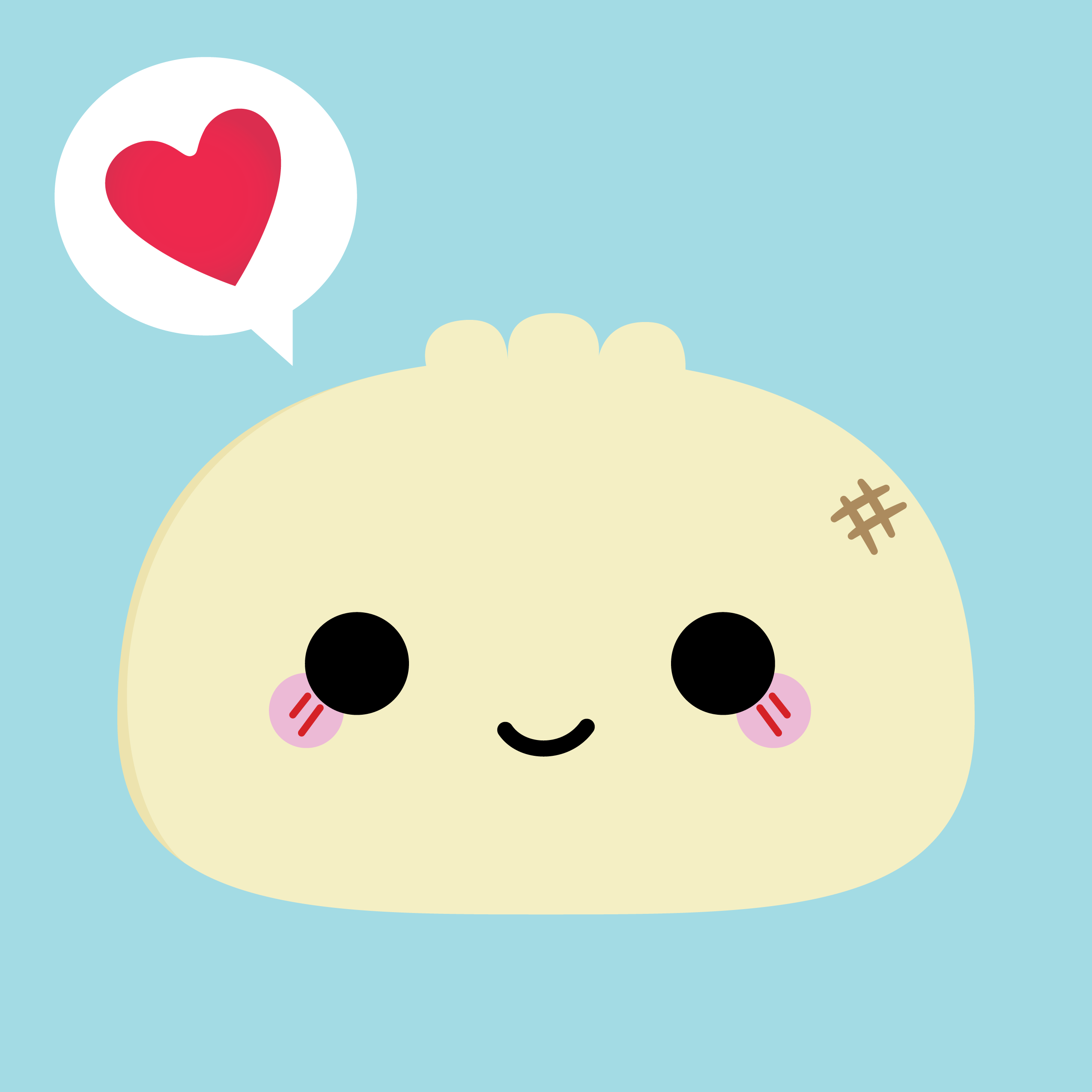 Dumpling love. Emoji background, Dumpling, Kawaii