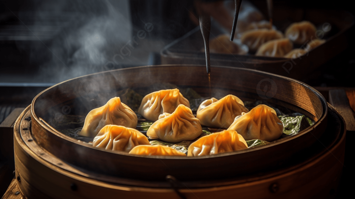 Steamed Dumplings Cooked In Large Pots With Steam Background, Baked Dumplings HD Photography Photo, Food, Momo Background Image And Wallpaper for Free Download