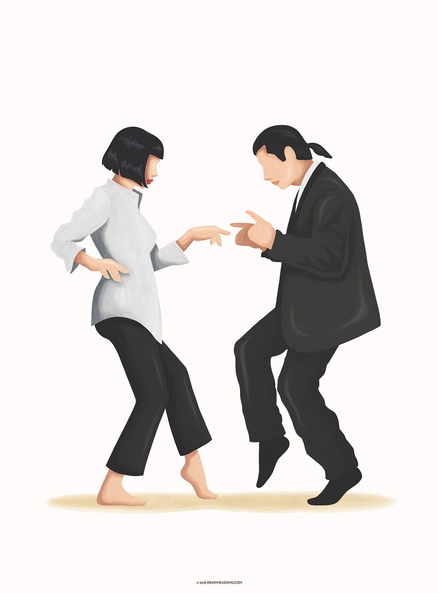 Living room photo wallpaper Pulp Fiction dance