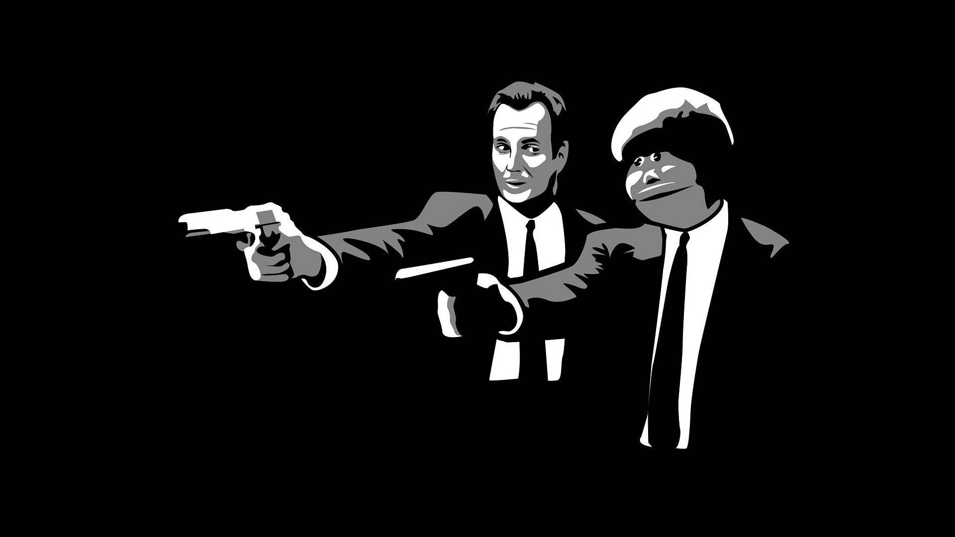 Download Black And White Pulp Fiction Meme Wallpaper