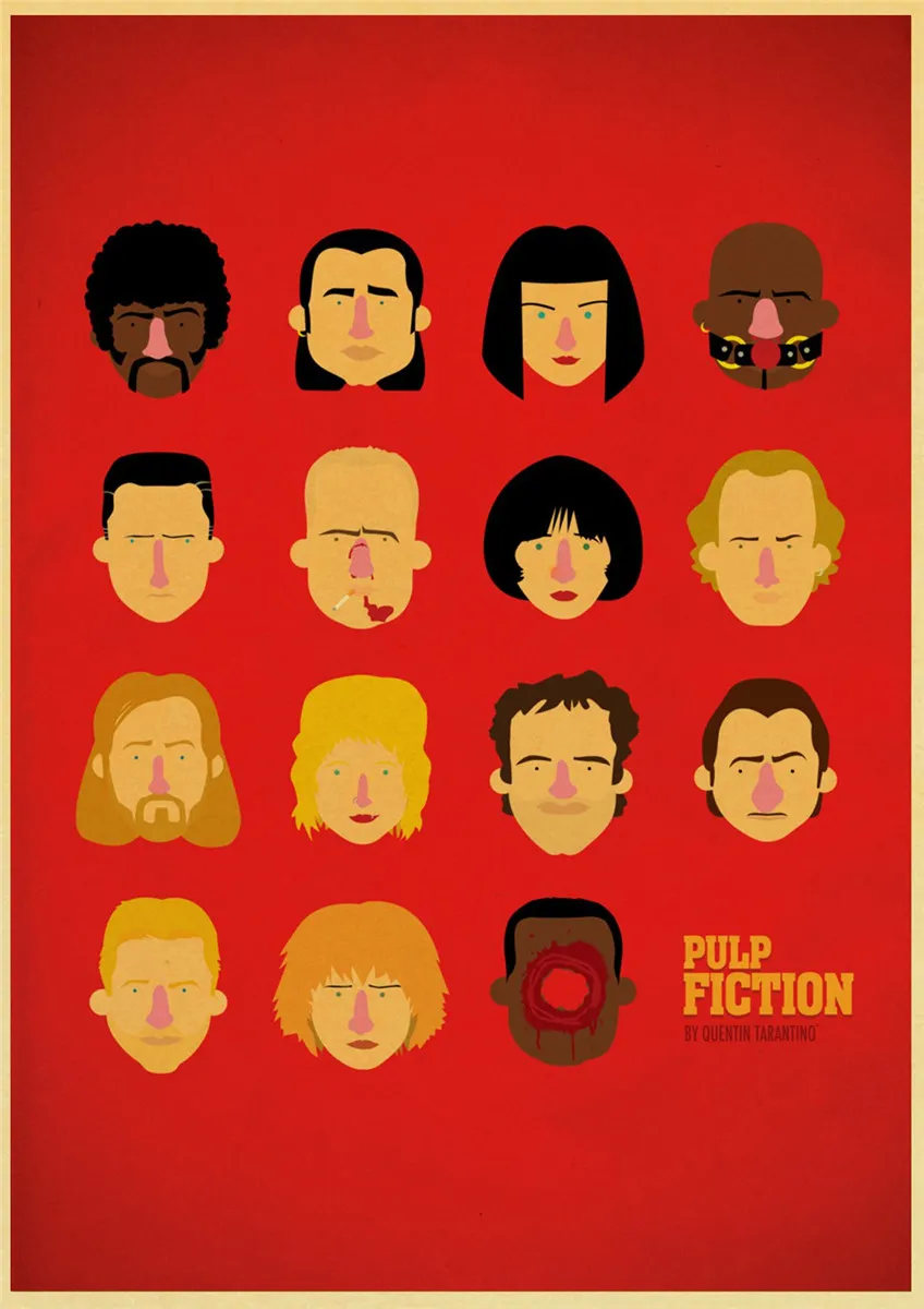 Classic Movie Pulp Fiction retro Kraft Posters Bar Cafe decorative painting wallpaper vintage Decor Quentin Tarantino posters