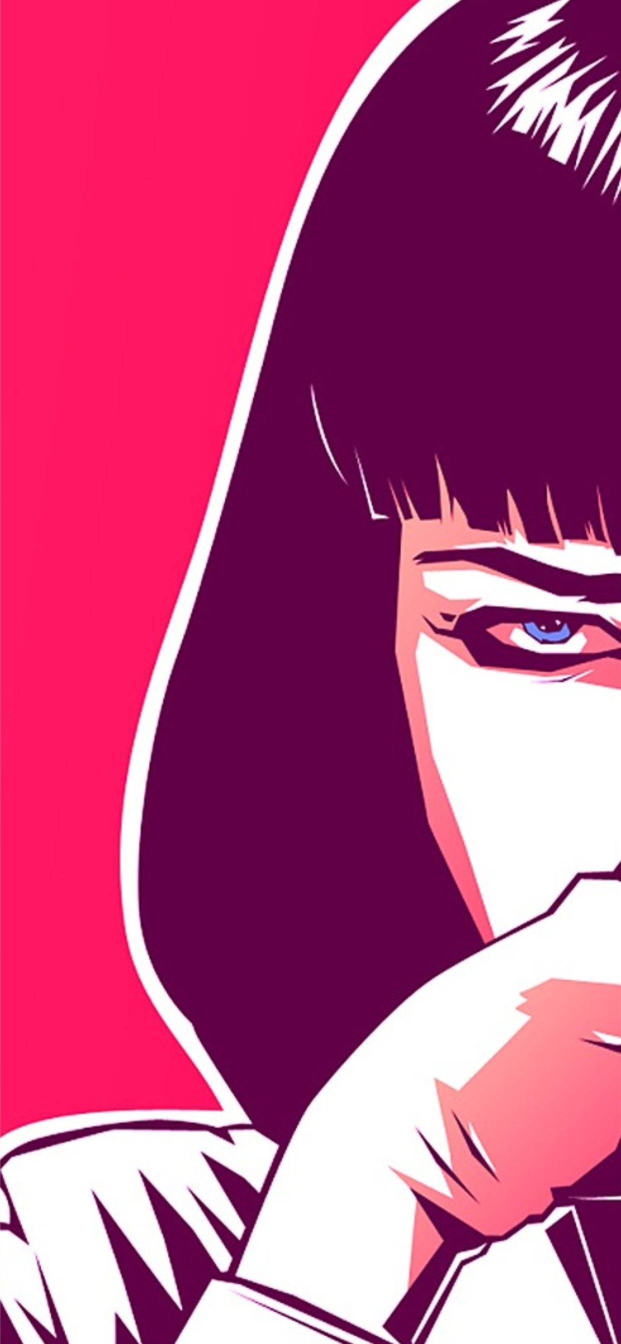 Mia Wallace Pulp Fiction Movie Artwork Resolution. iPhone Wallpaper Free Download