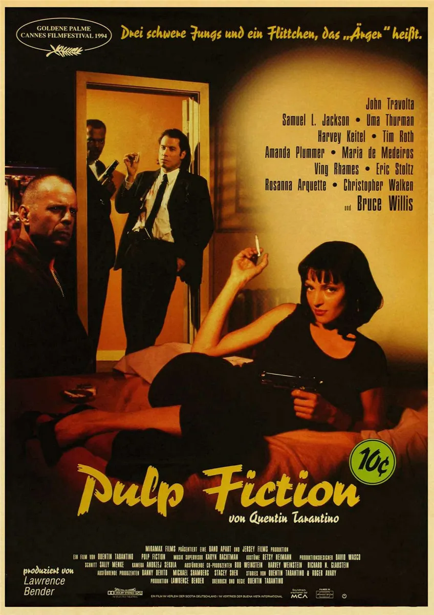 Classic Movie Pulp Fiction retro Kraft Posters Bar Cafe decorative painting wallpaper vintage Decor Quentin Tarantino posters