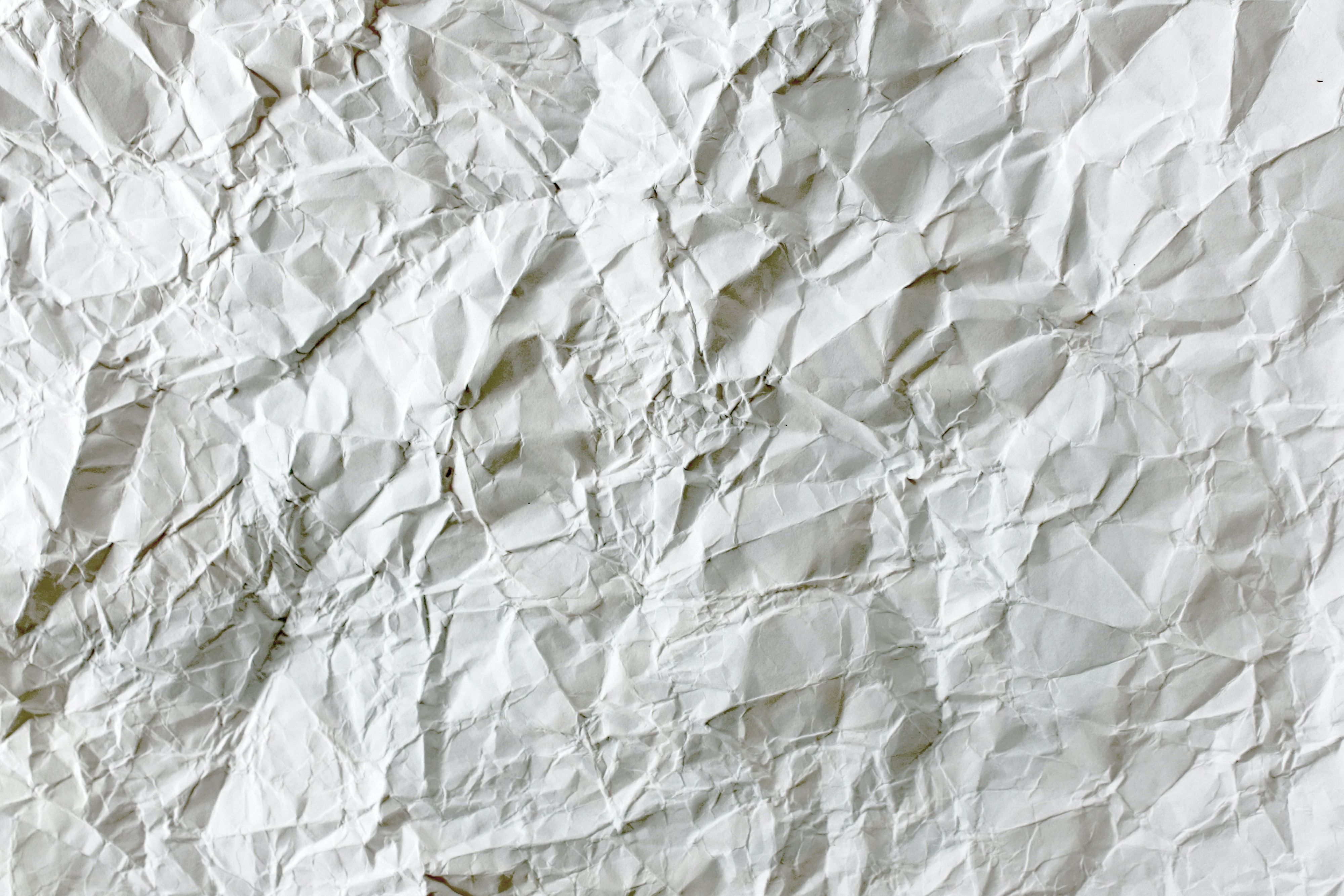 White Crumpled Paper · Free