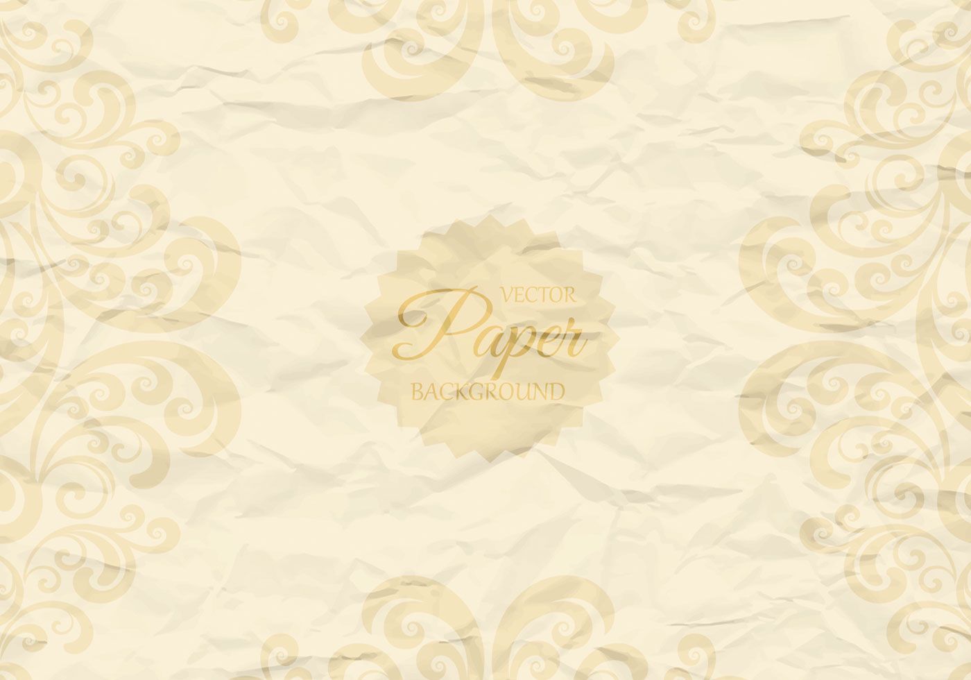 Crumpled Paper with Swirls Vector Background