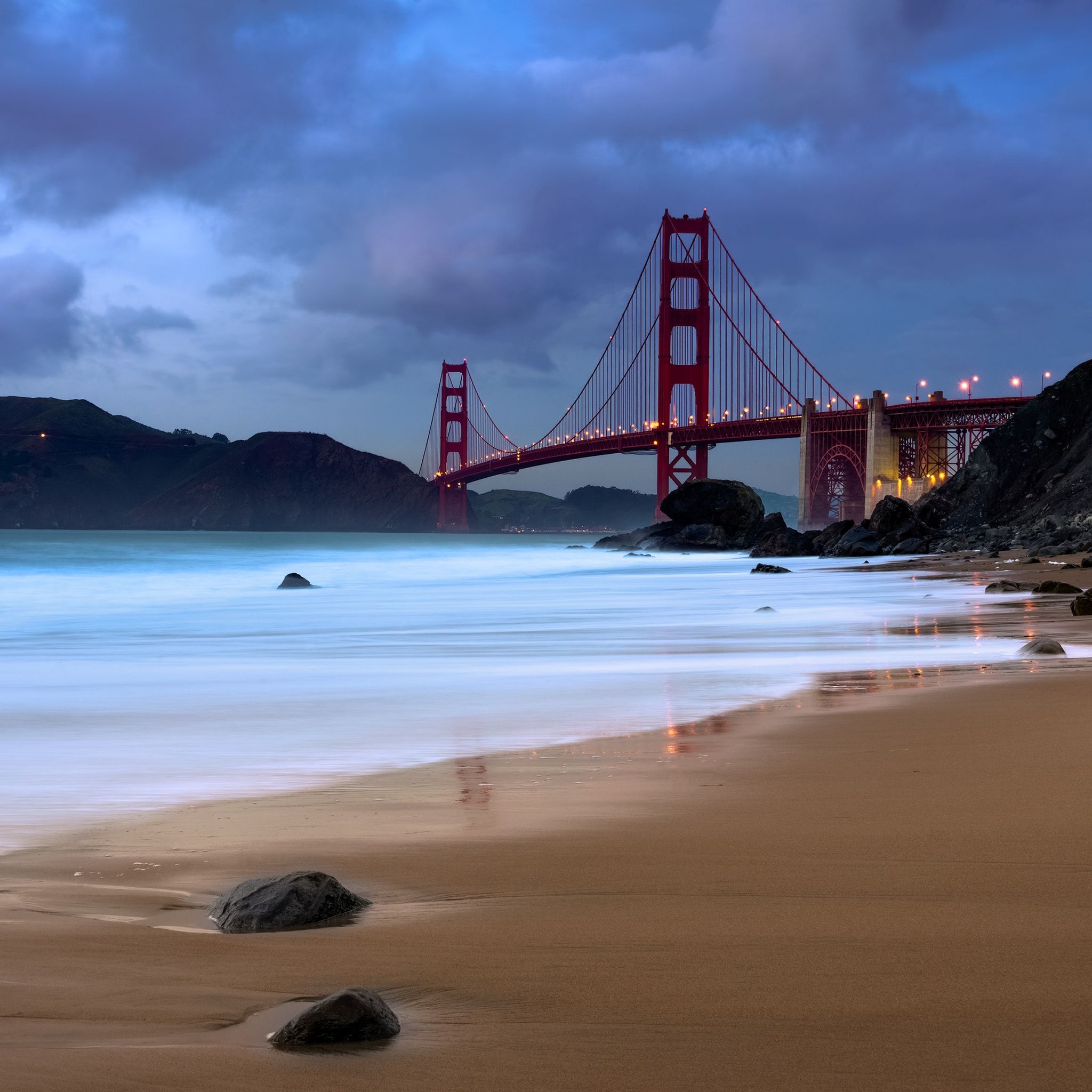 Golden Gate Bridge Wallpaper 4K, Evening, Coastline, San Francisco