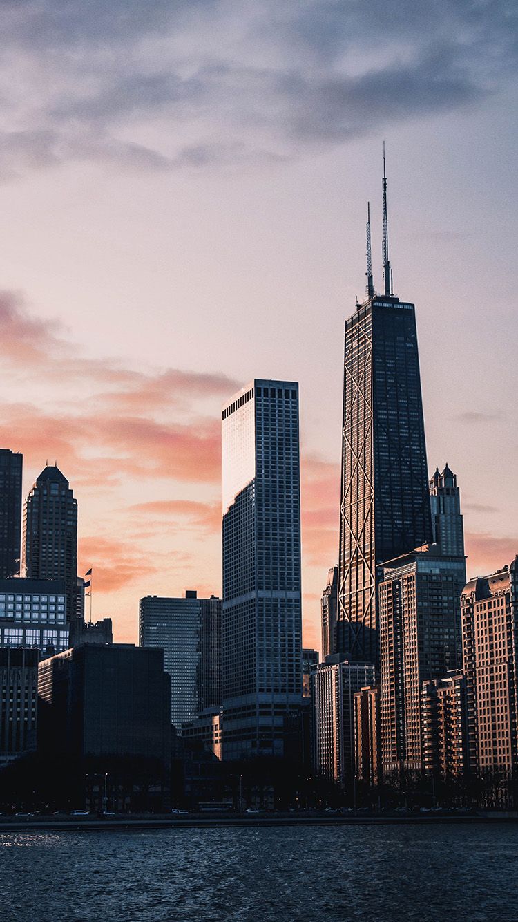 Nature City Sunset Skyscraper Building Wallpaper