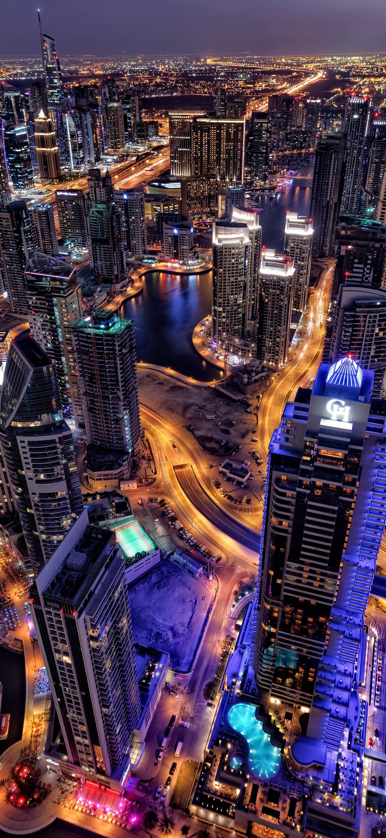 Dubai Wallpaper 4K, Cityscape, Skyline, Aerial view