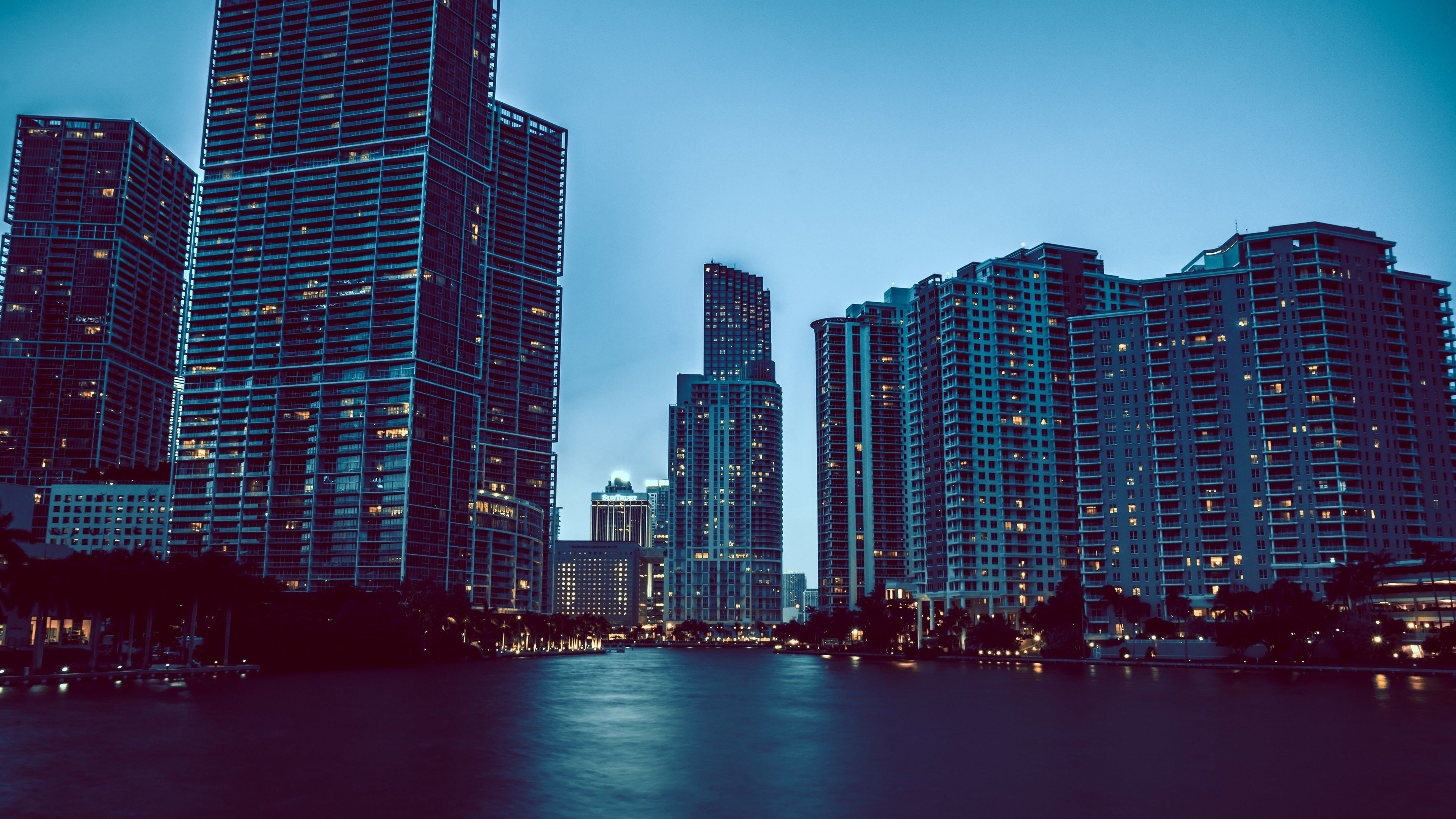 Wallpaper Miami, skyscrapers, night, cityscapes, tourism, travel, Architecture