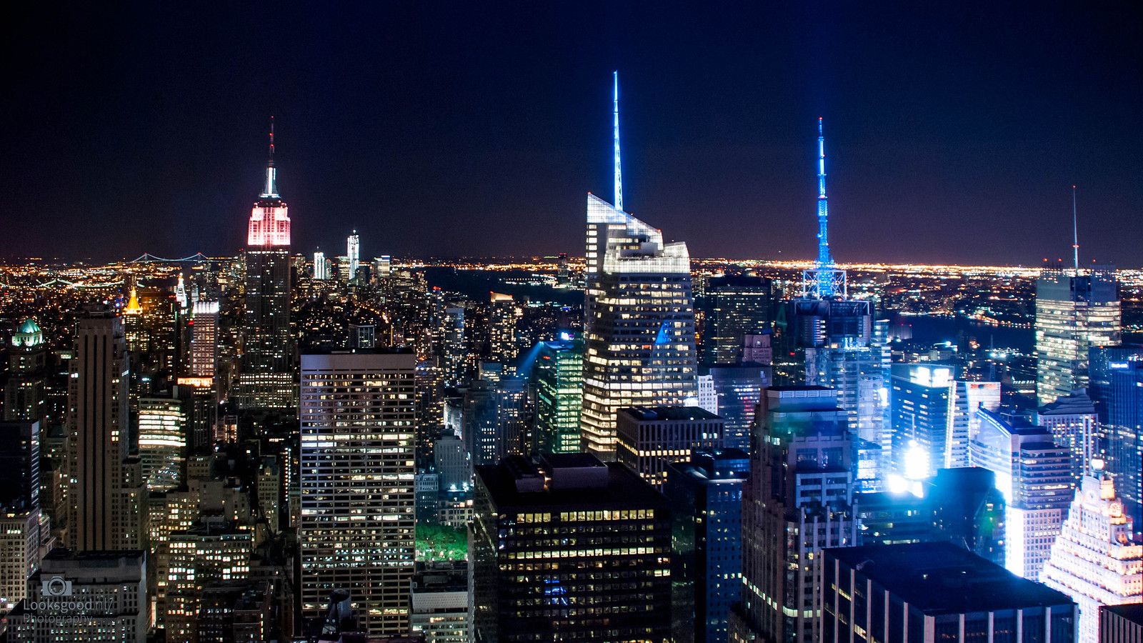 New York Skyline at night 4K Wallpaper / Desktop Backgroun