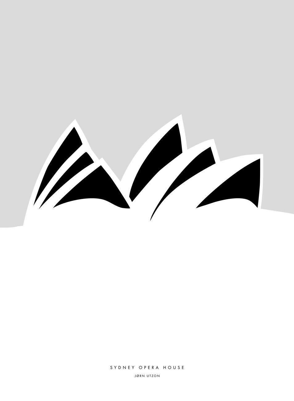 Minimal Sydney Opera House illustration Wall Mural