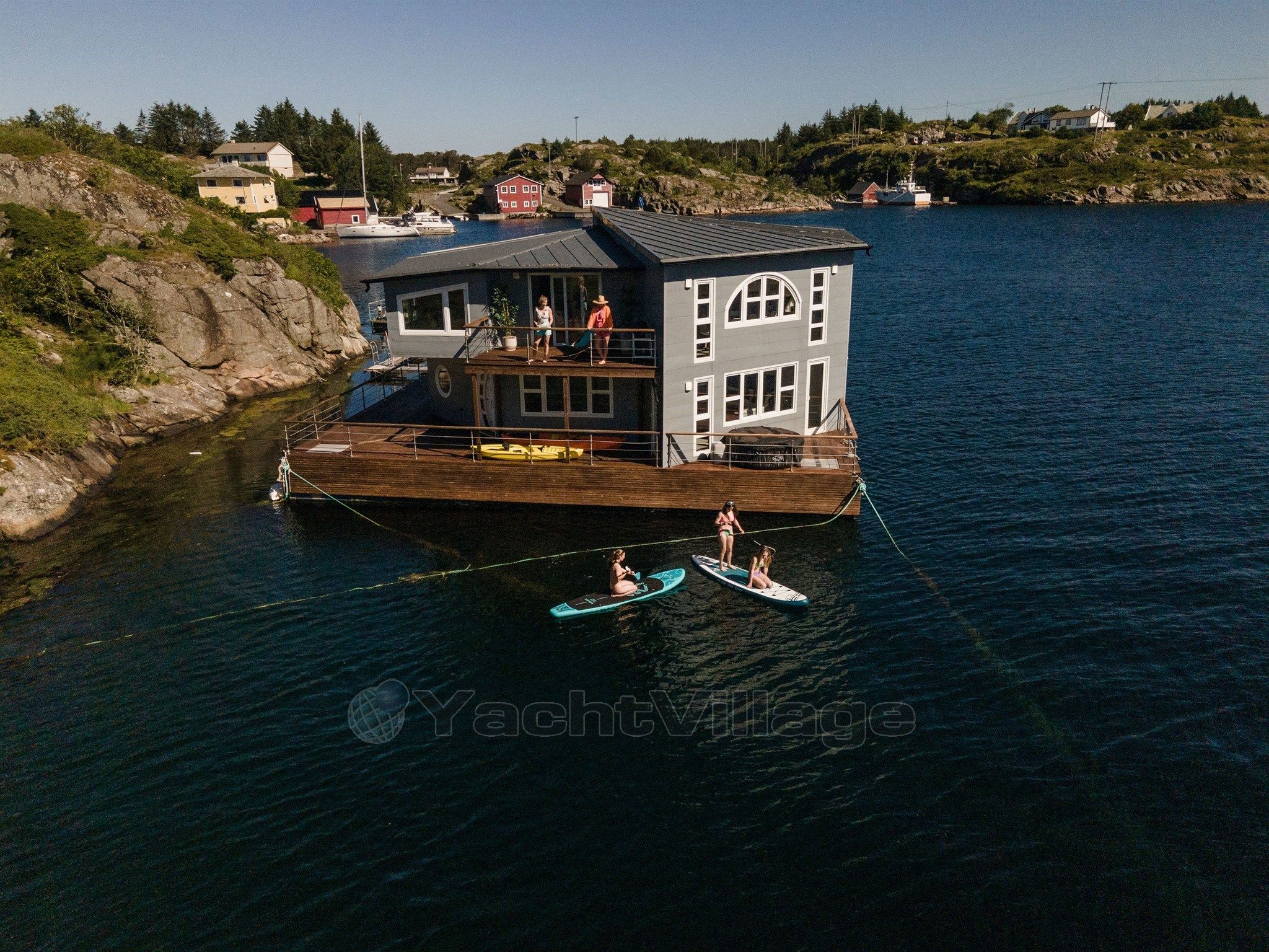 Grey Floating House Houseboat, preowned motorboat in (Norway) - 