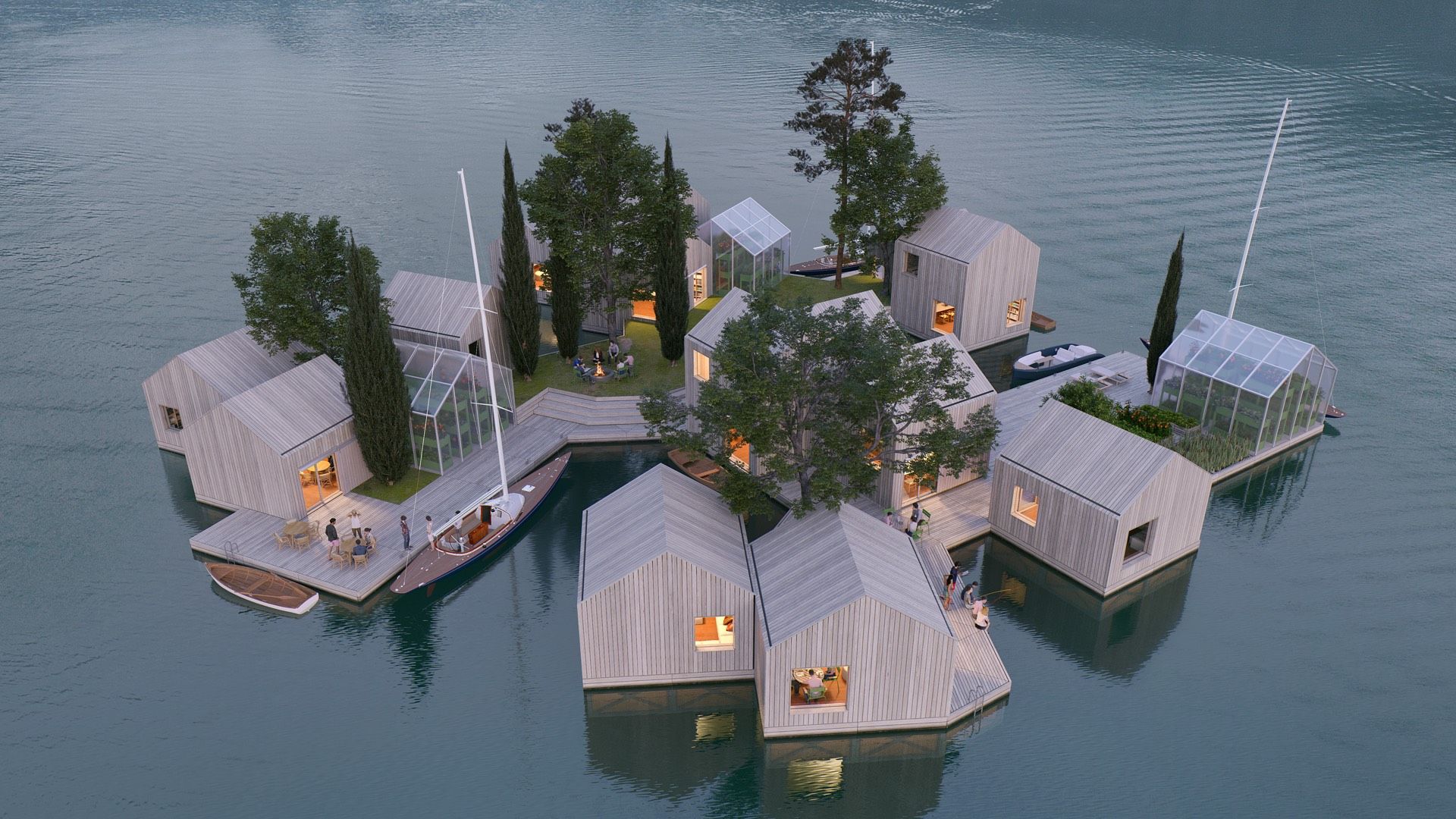 Danish Architects Create Flat Packed Floating Homes Crafted From Recycled Plastic - 