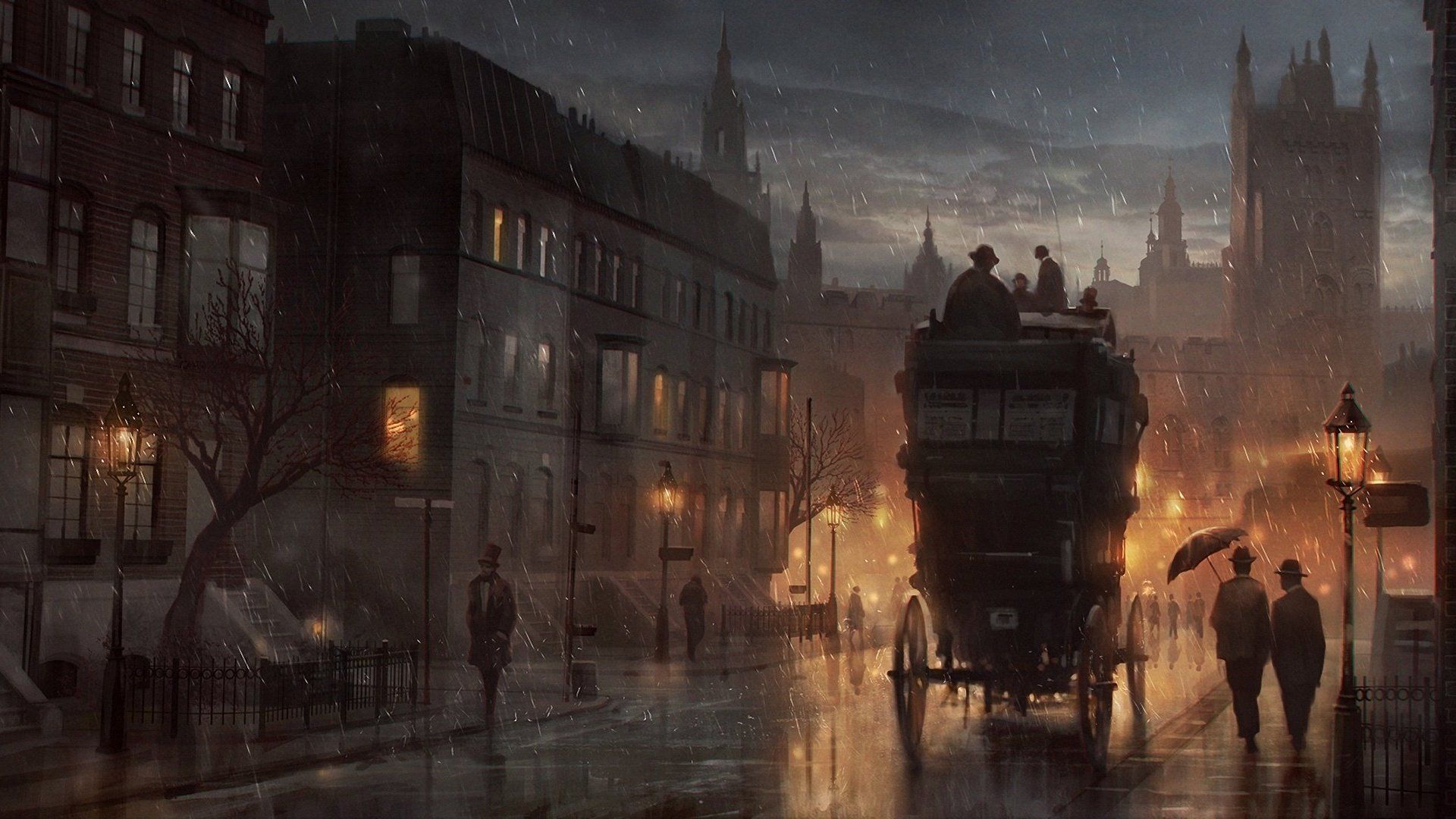 Painting London rainy old London wallpaperx1080 - London