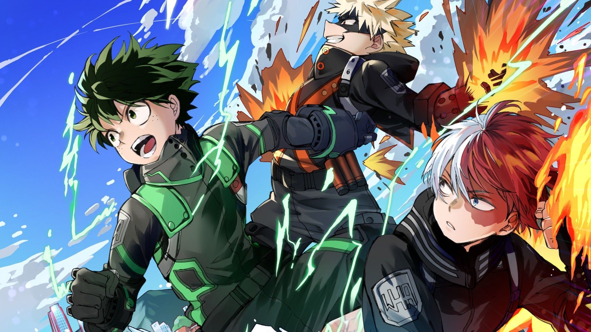 Izuku Midoriya Katsuki Bakugou Shoto Todoroki HD My Hero Academia Wallpaper