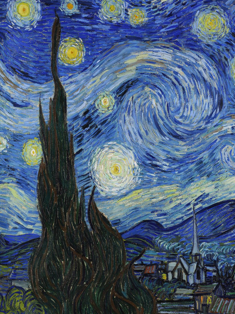 The Starry Night (Portrait Edition) van Gogh Wall Mural