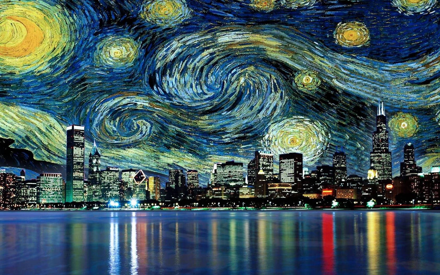 Download Vincent Van Gogh City Lights Wallpaper