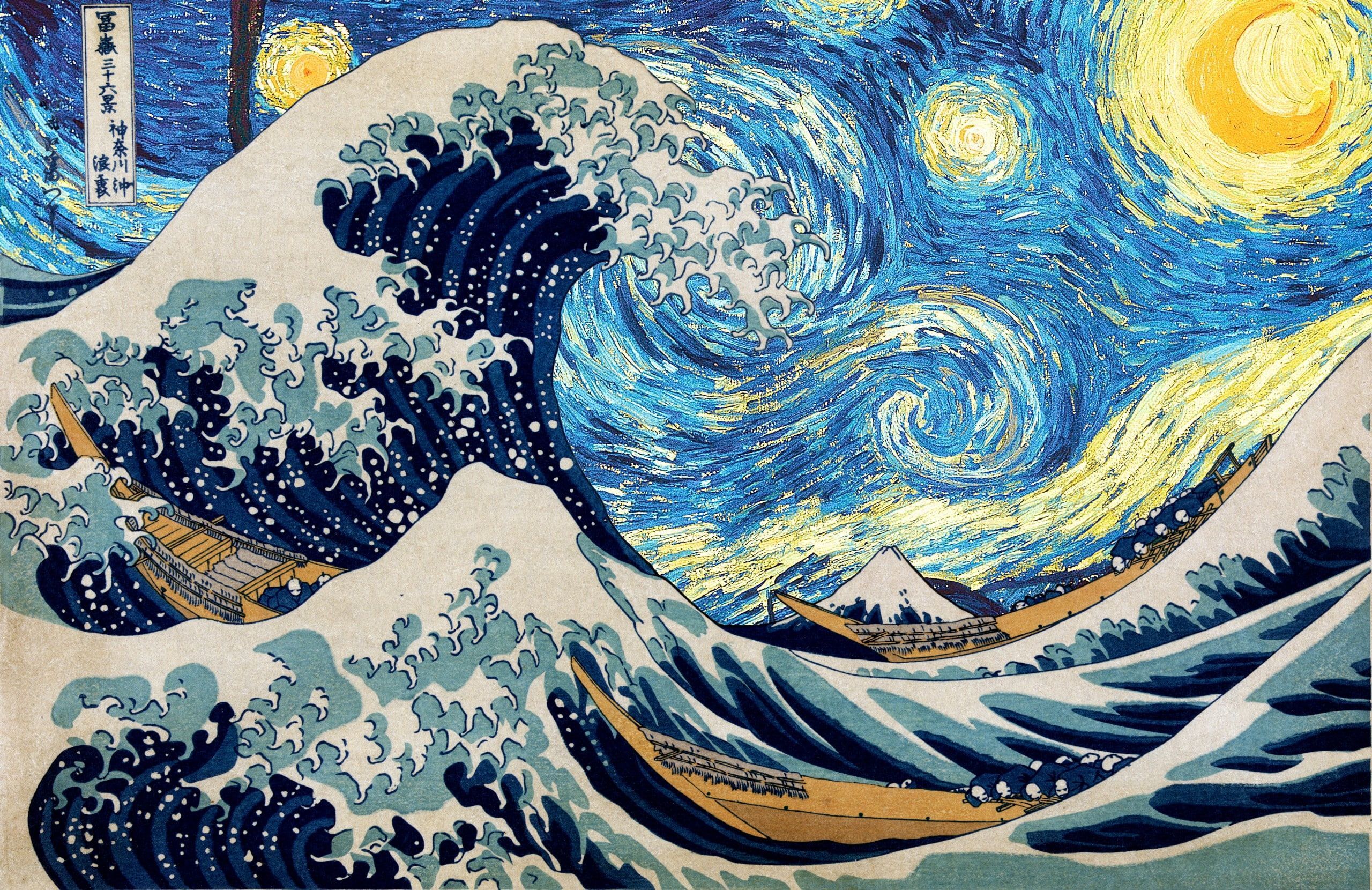 starry night. Art de van gogh, Art japonais, Peintures vagues