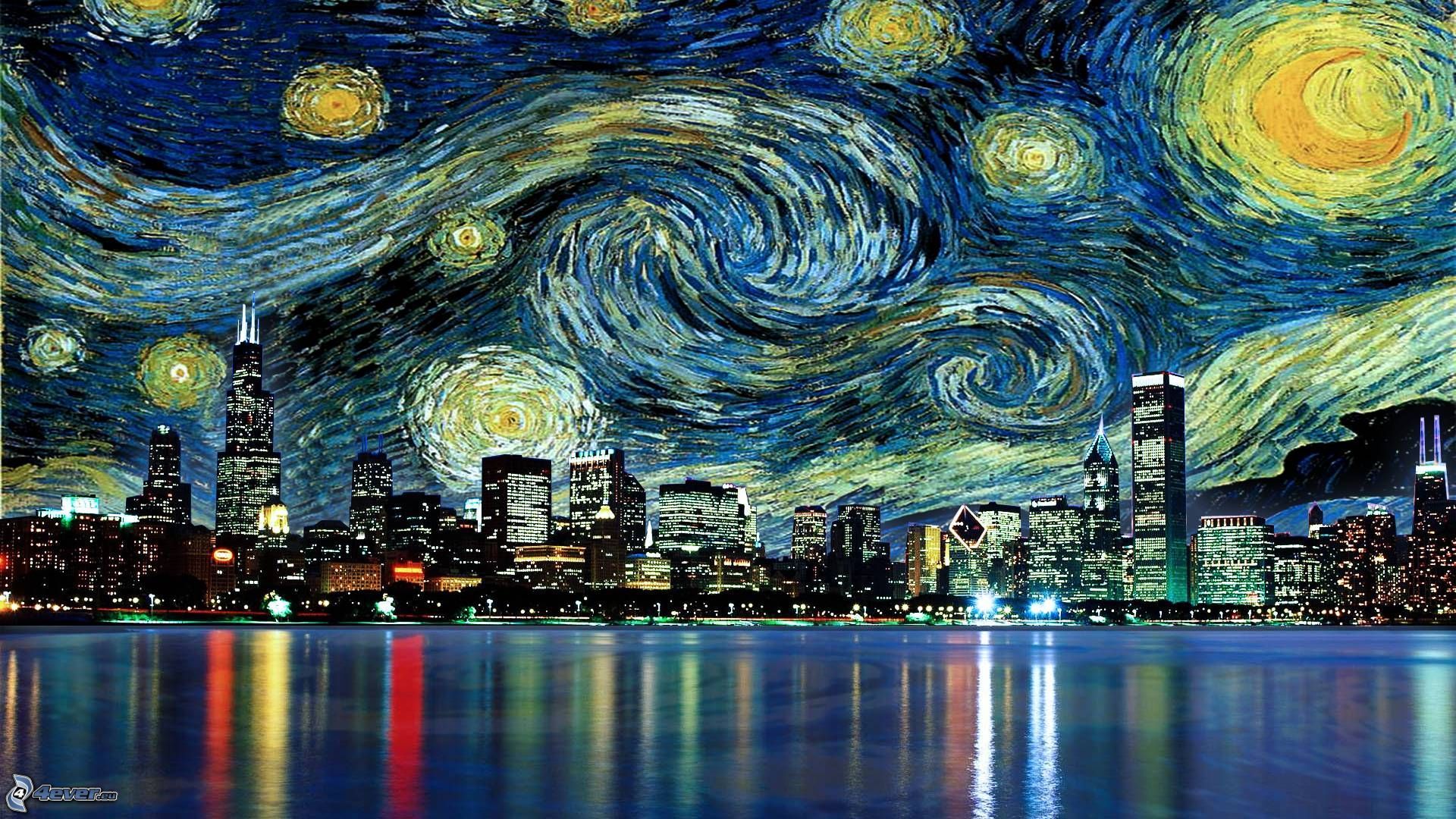 Van Gogh. Starry night van gogh, Van gogh wallpaper, Starry night wallpaper