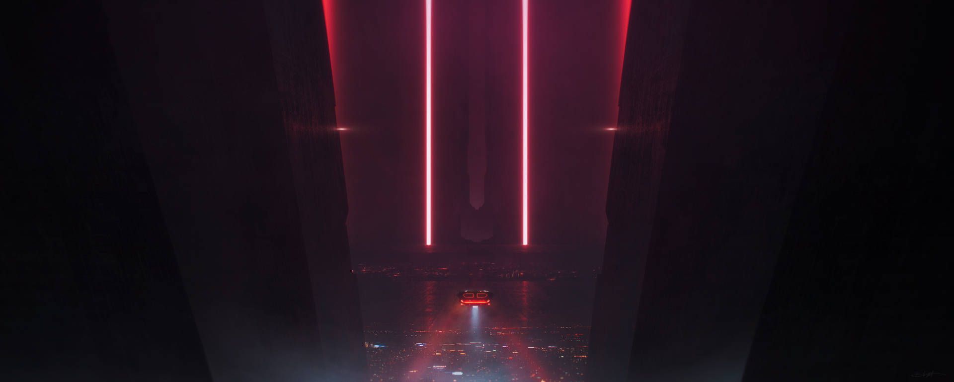 Download Red Lights Blade Runner 2049 4K Wallpaper