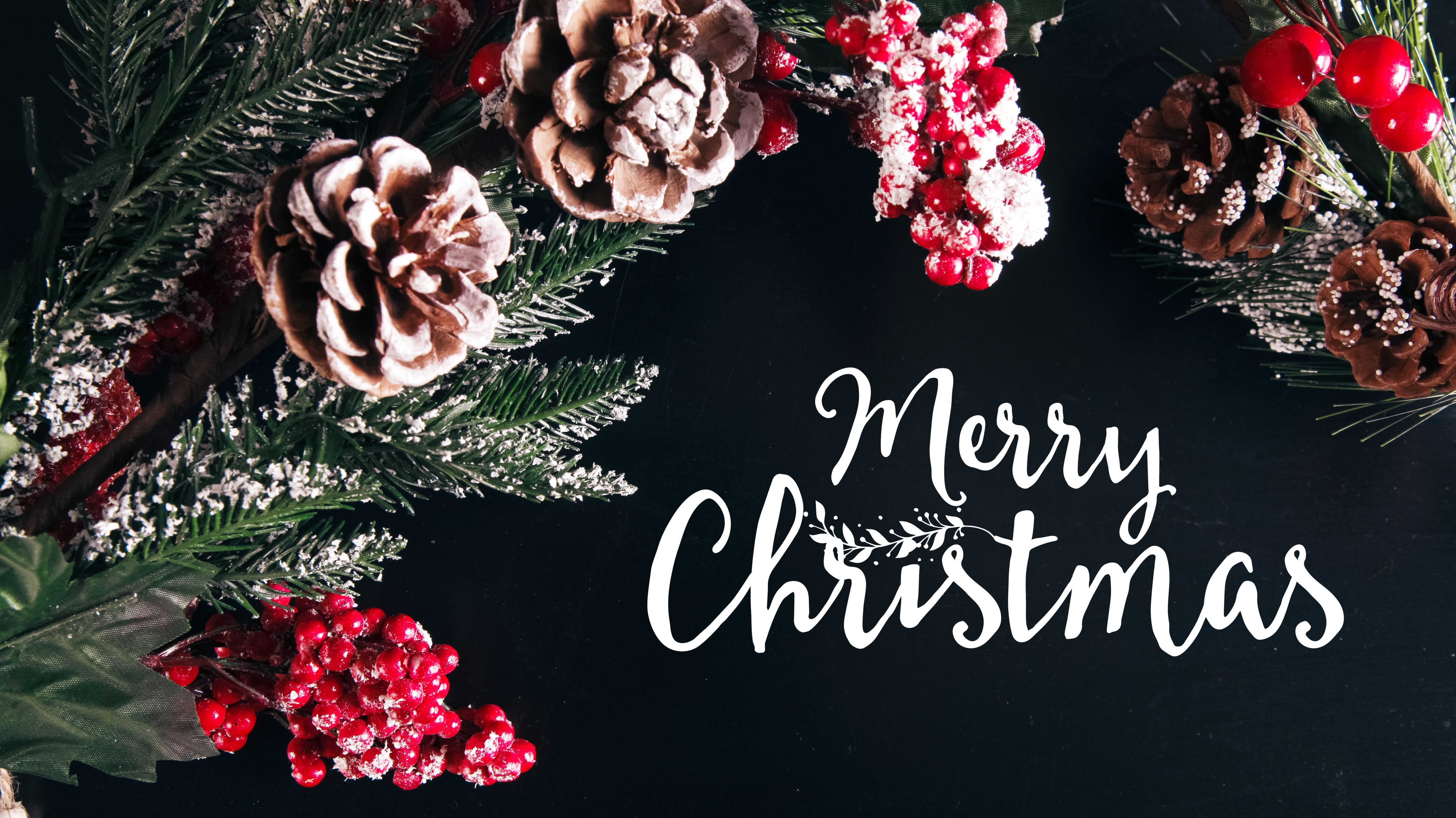 Merry Christmas Wallpaper 4K, Decoration, Xmas background