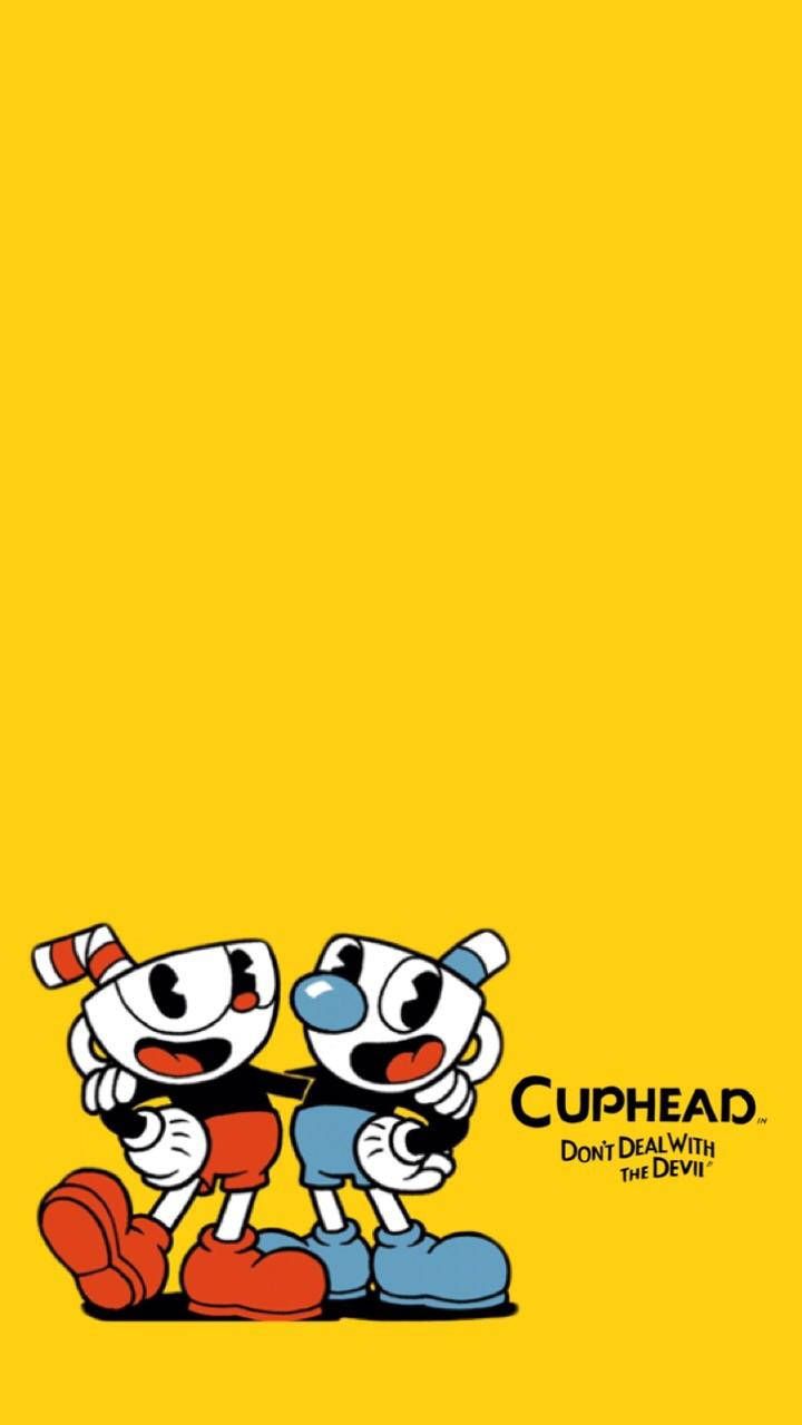 Download Cuphead and Mugman, Chasing After Their Dreams Wallpaper