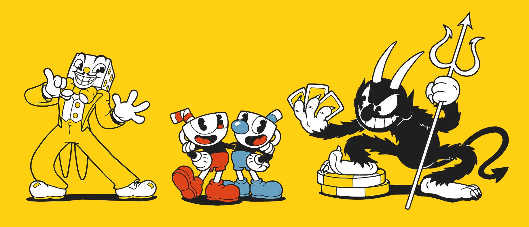 Download Vivid Cuphead Poster In Yellow Wallpaper