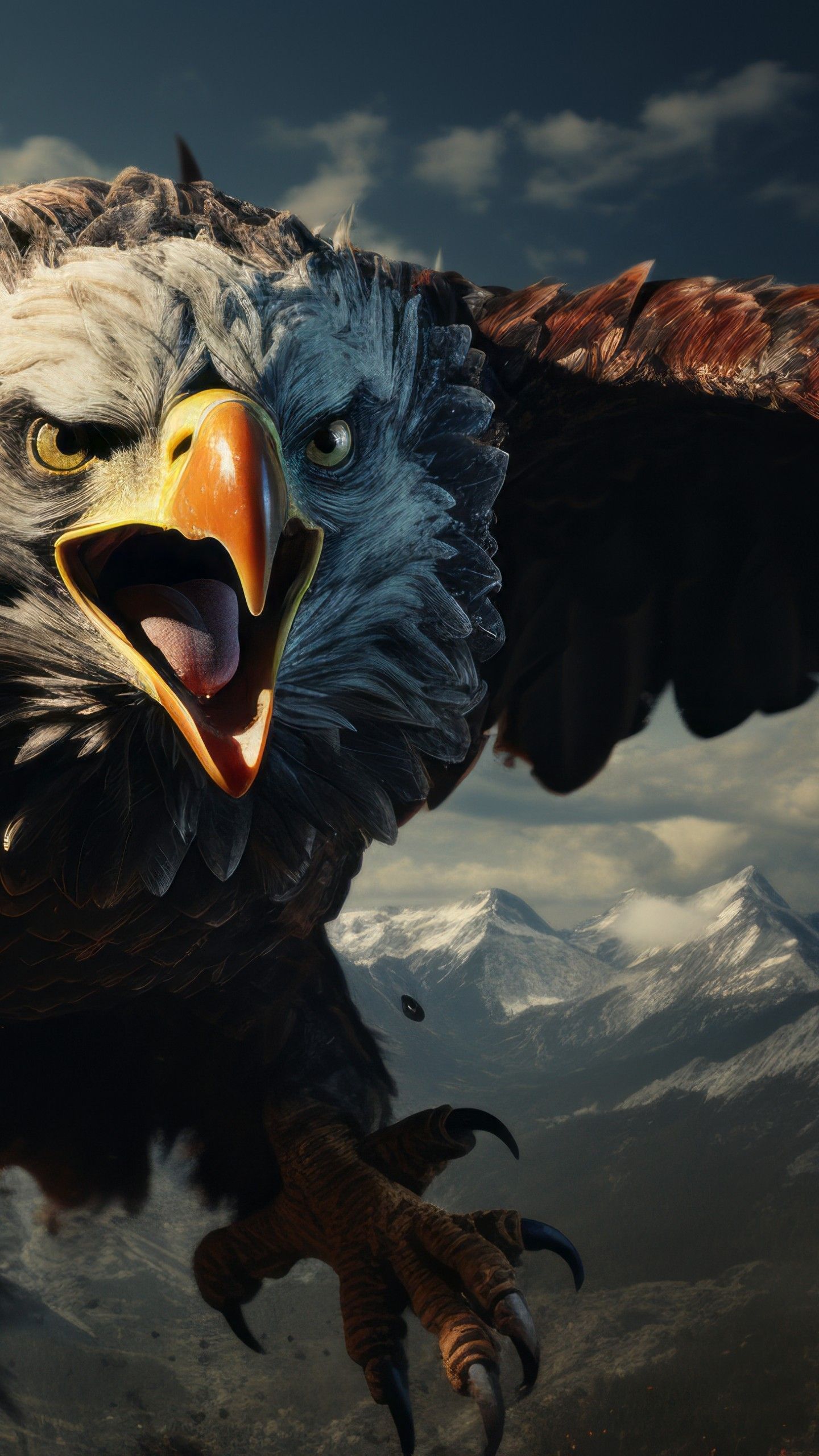 Wallpaper eagle, flying, user avatar, 4k, Art