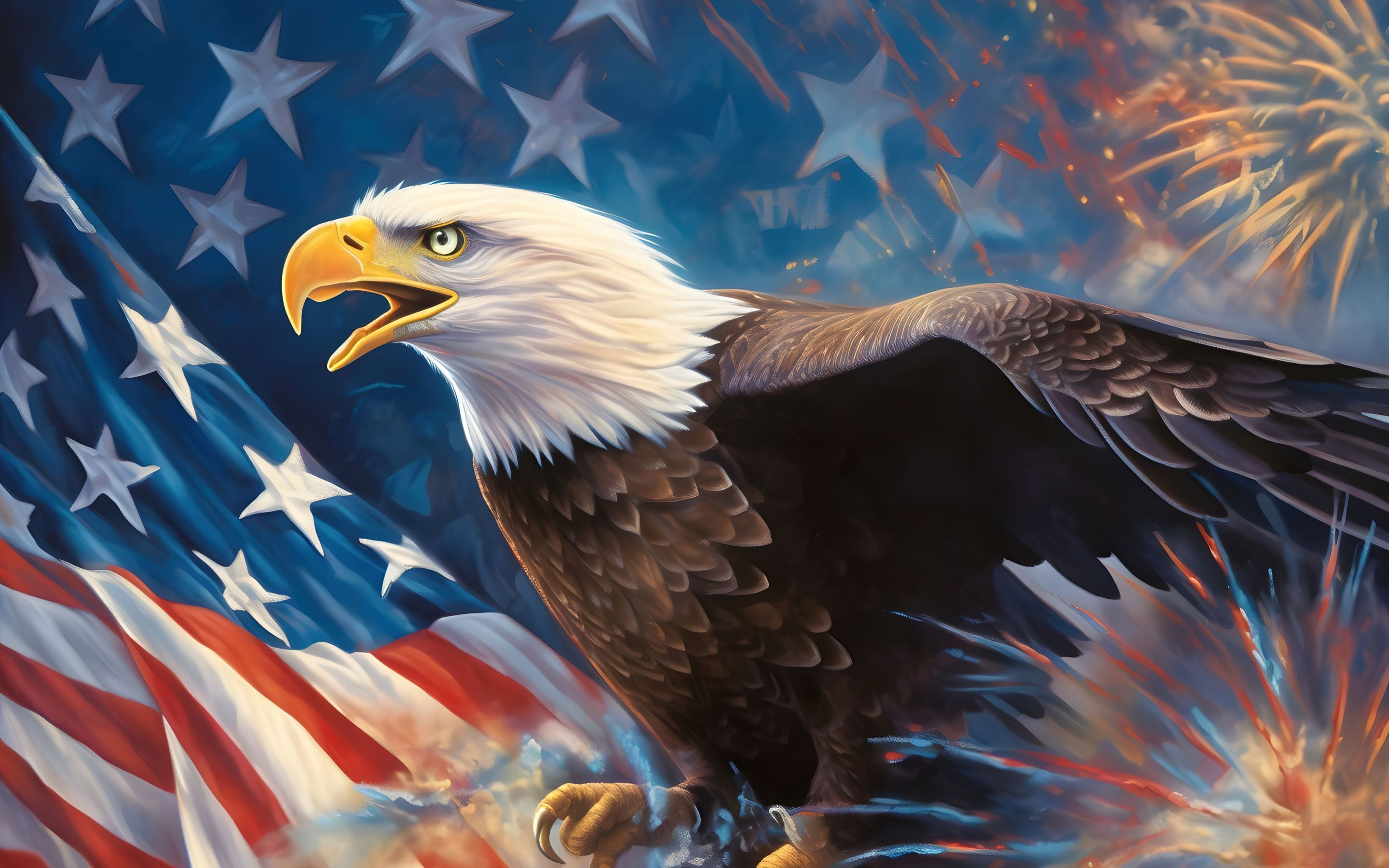 Bald eagle Wallpaper 4K, Independence Day, 4th of July