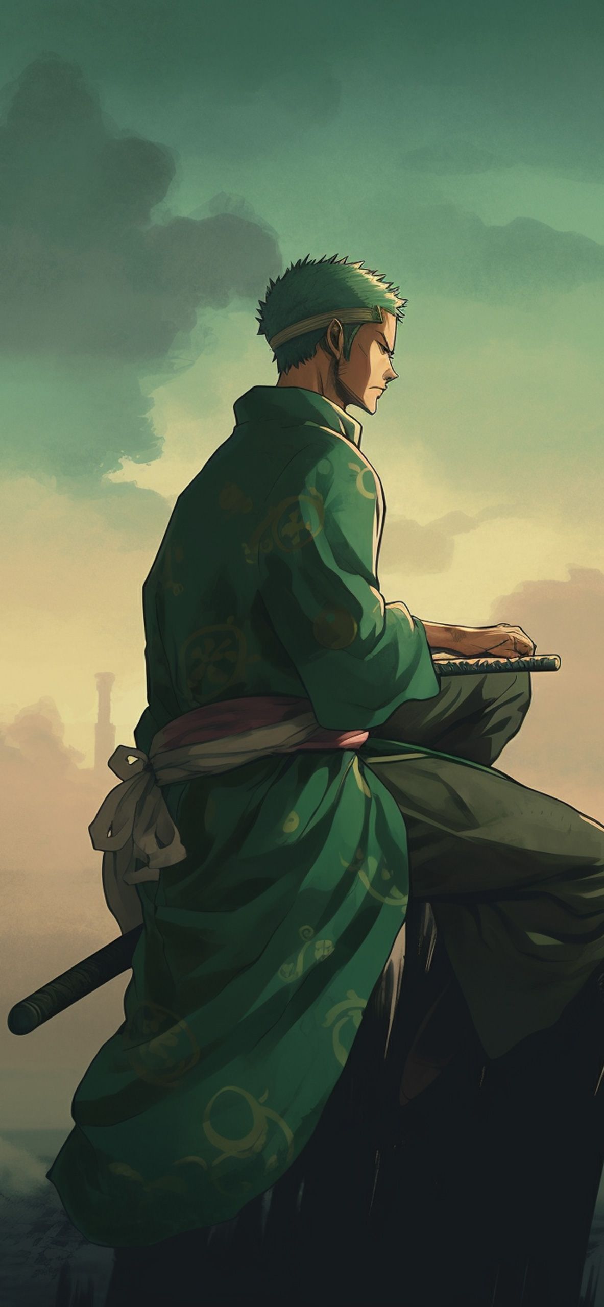 One Piece Roronoa Zoro Green Wallpaper Wallpaper iPhone