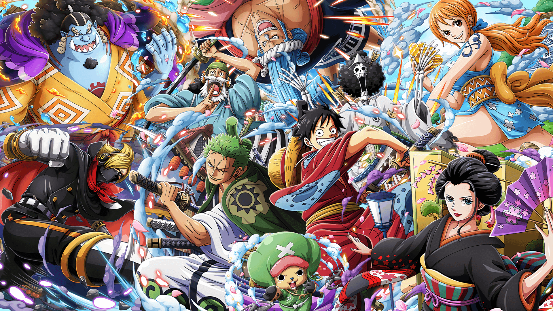 Wano Straw Hats HD Wallpaper (Updated with Jinbe!)