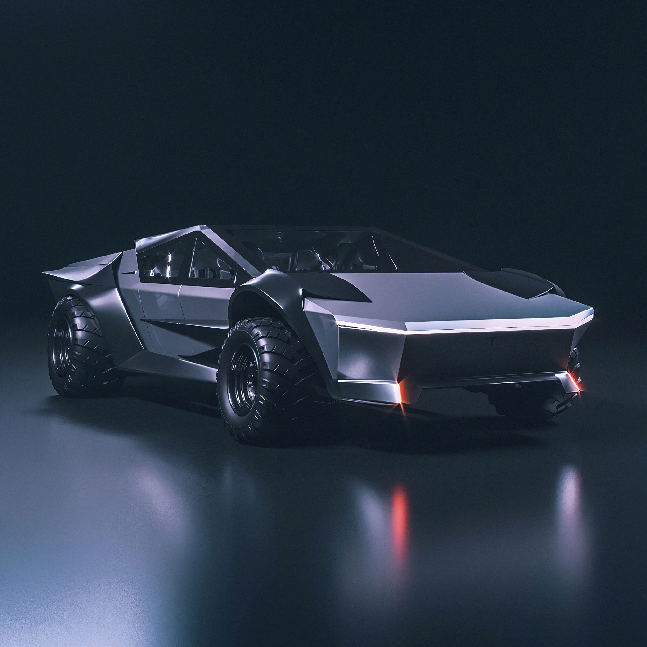 Tesla Cybertruck Wallpaper 4K, Concept cars, Dark background